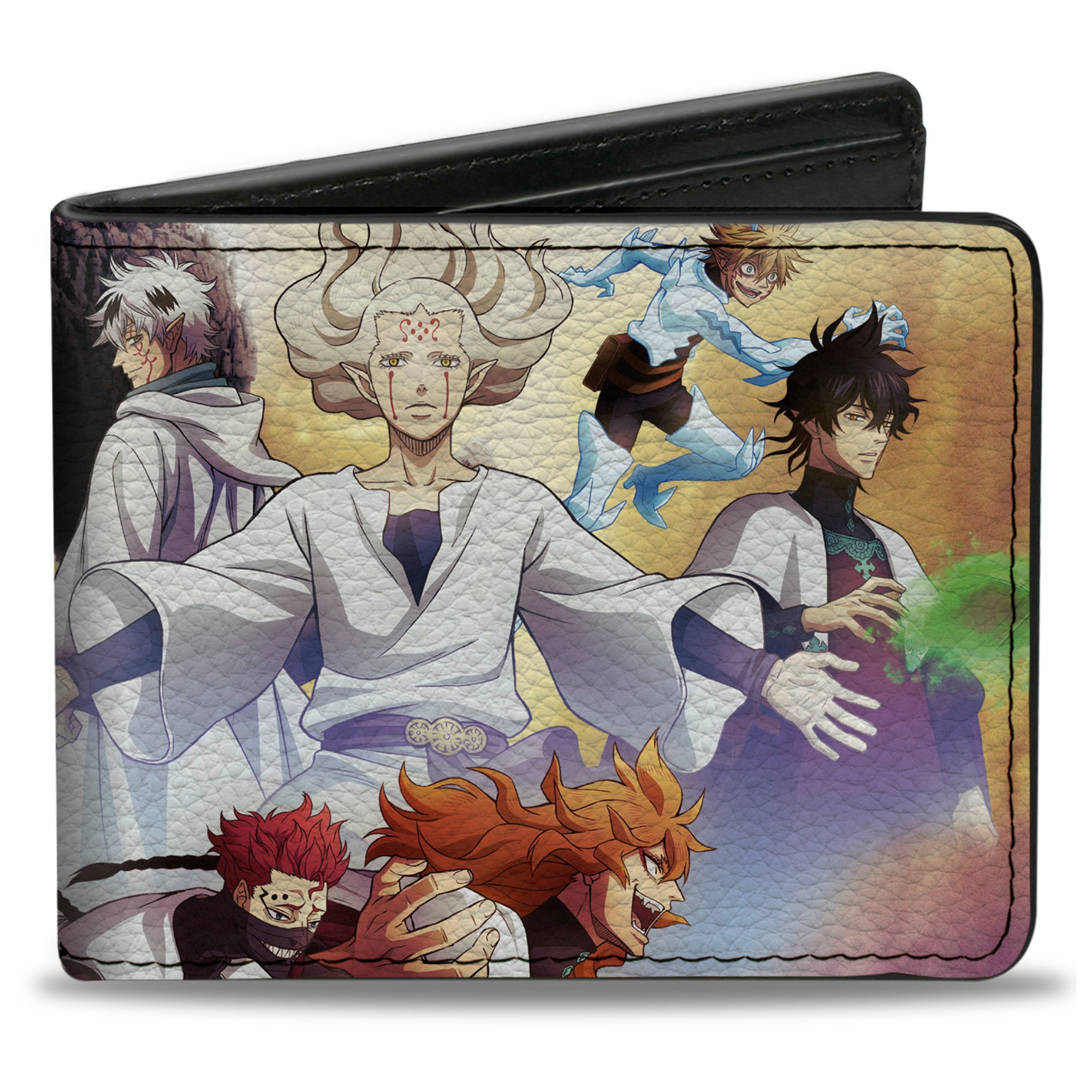 Bi-Fold Wallet - BLACK CLOVER Character Collage and Title Logo Bi-Fold Wallets Black Clover