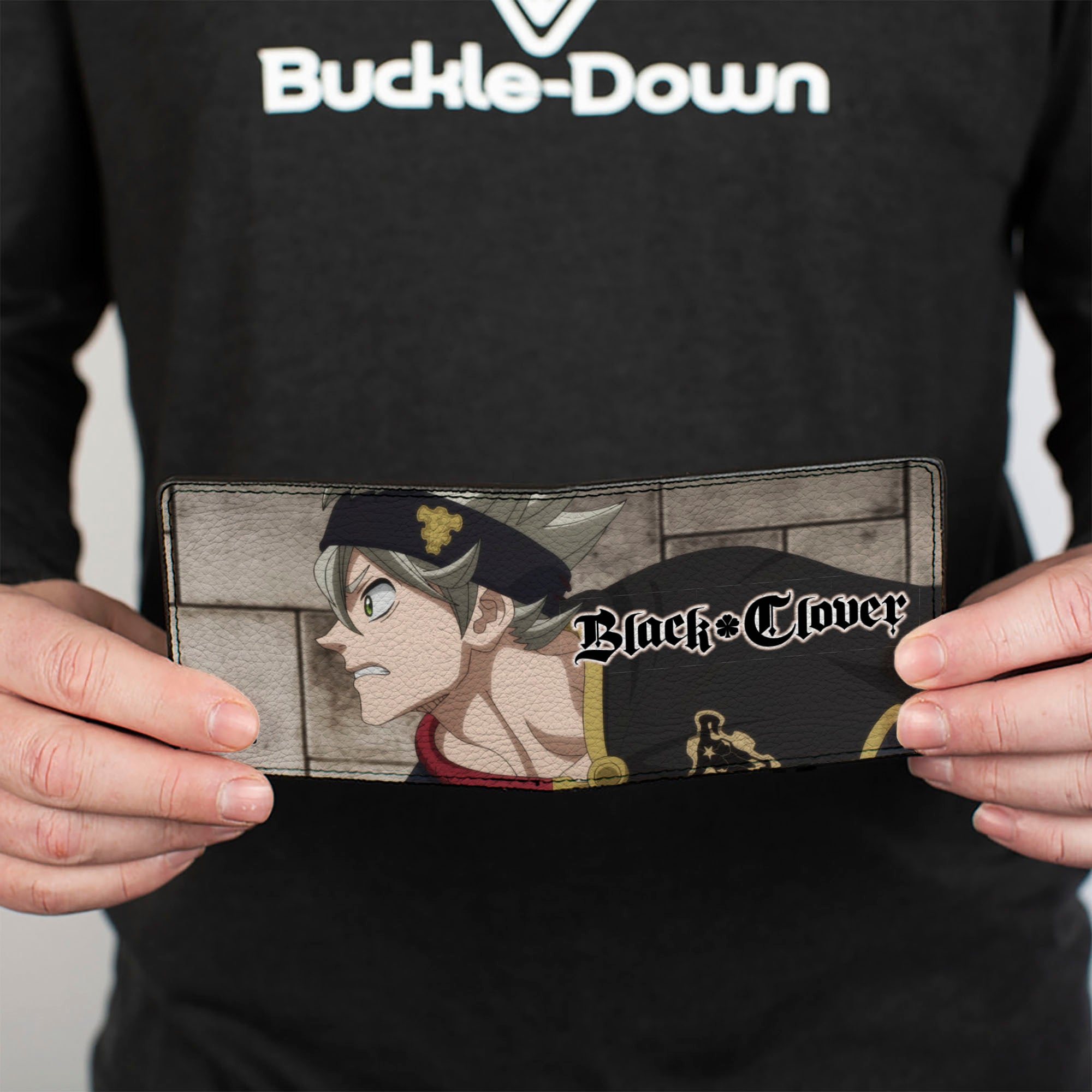 Bi-Fold Wallet - BLACK CLOVER Asta Profile Pose and Title Logo Bi-Fold Wallets Black Clover