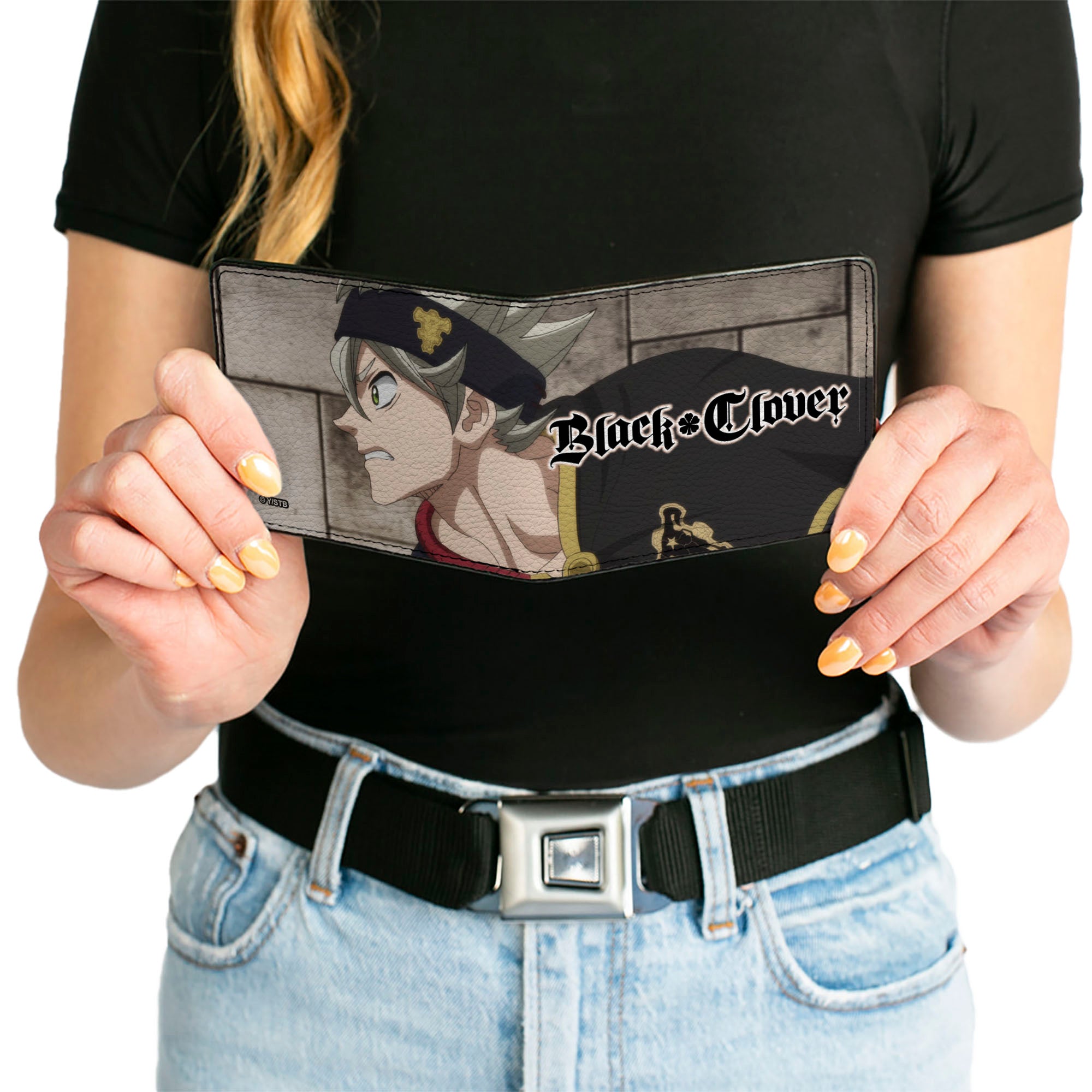 Bi-Fold Wallet - BLACK CLOVER Asta Profile Pose and Title Logo Bi-Fold Wallets Black Clover