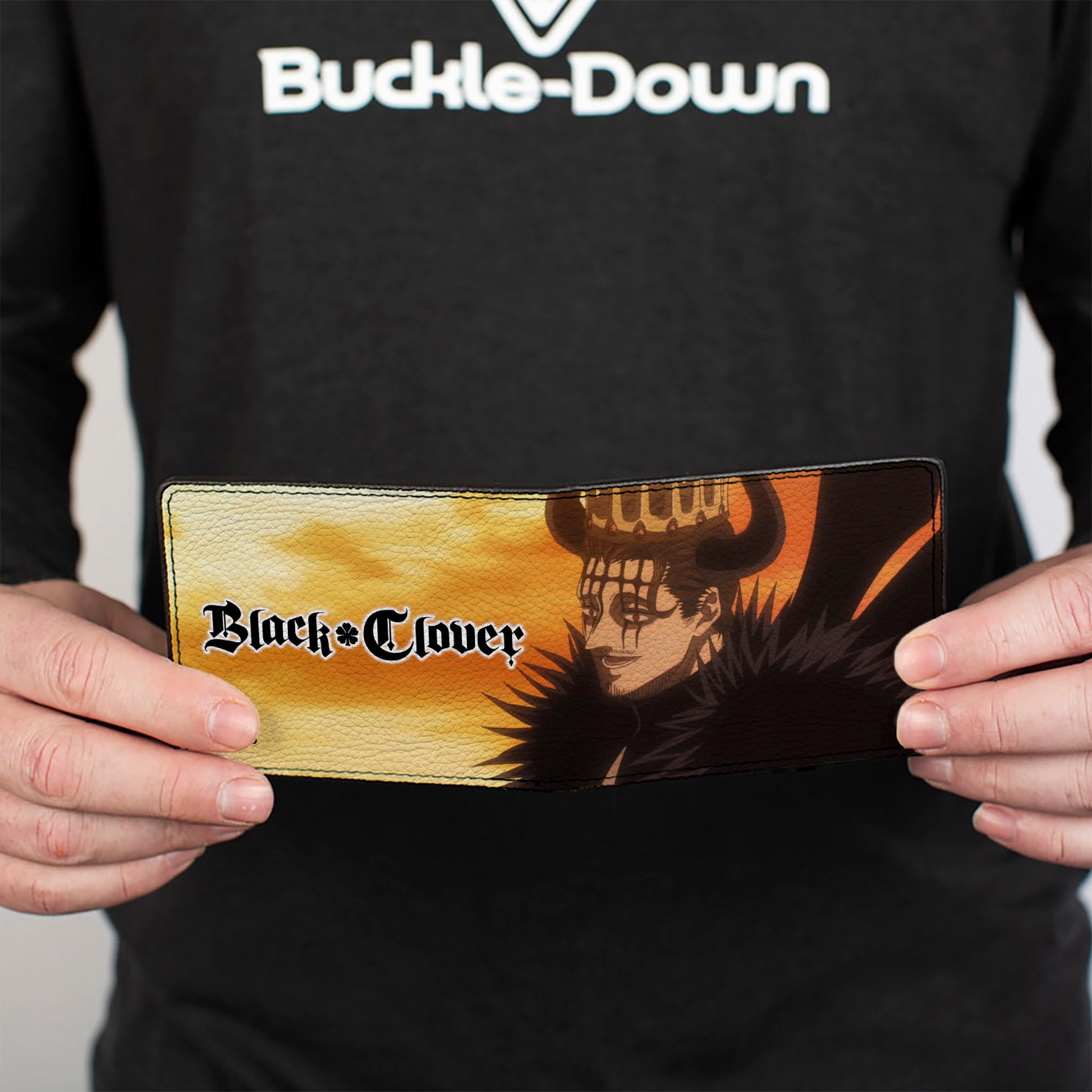 Bi-Fold Wallet - BLACK CLOVER Dante Devil Power Pose and Title Logo Bi-Fold Wallets Black Clover