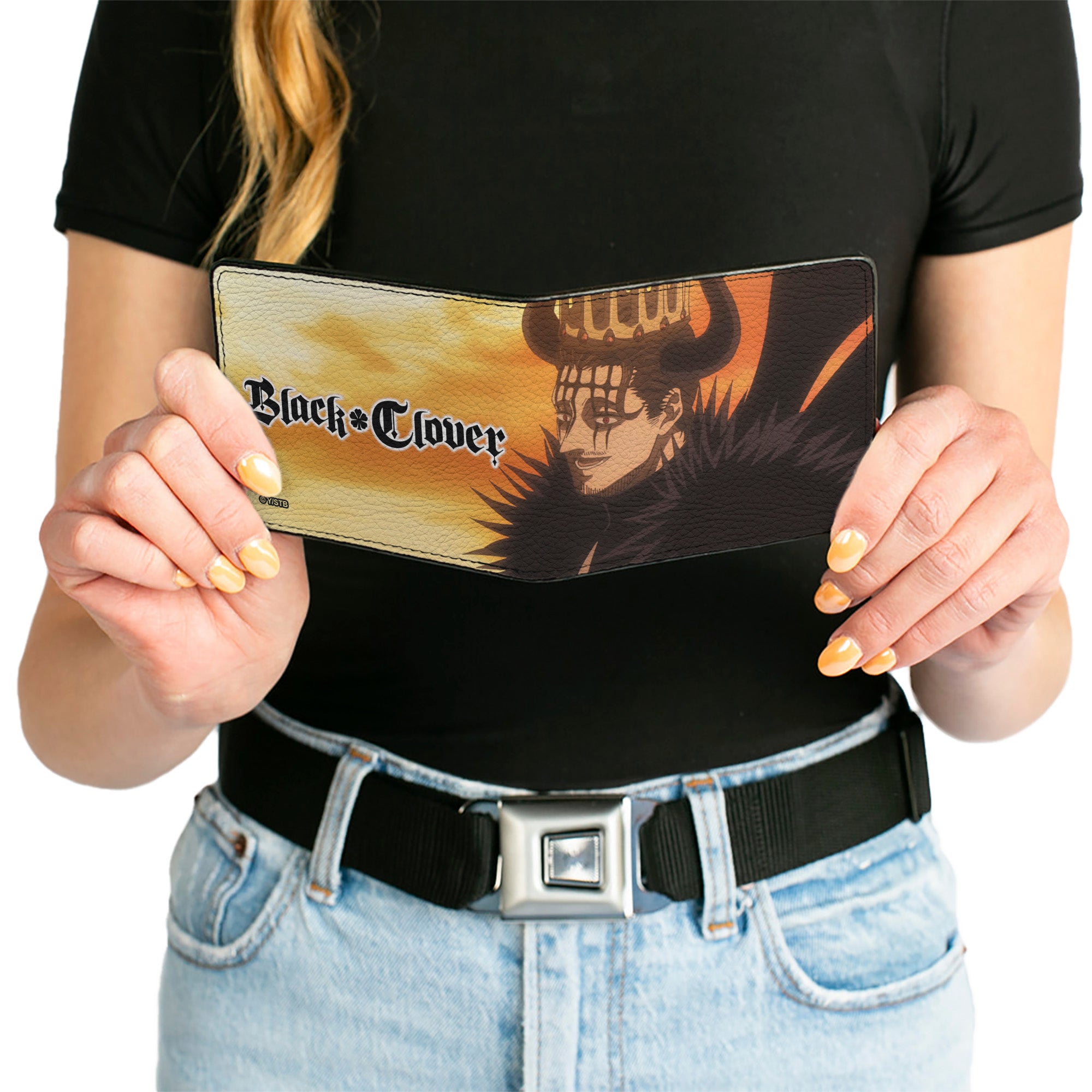 Bi-Fold Wallet - BLACK CLOVER Dante Devil Power Pose and Title Logo Bi-Fold Wallets Black Clover