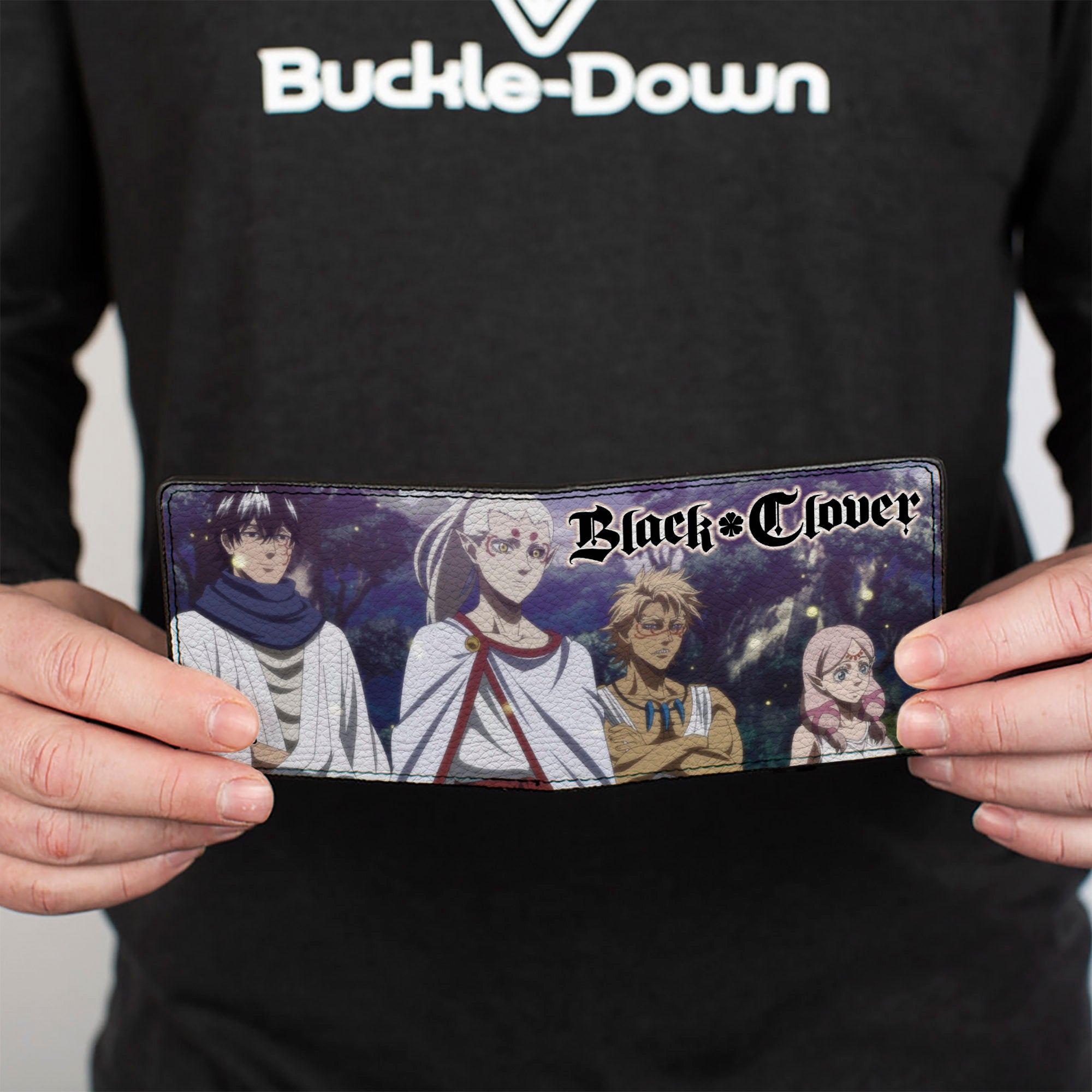 Bi-Fold Wallet - BLACK CLOVER Eye of the Midnight Sun Elysia Elf Group Scene and Title Logo Bi-Fold Wallets Black Clover