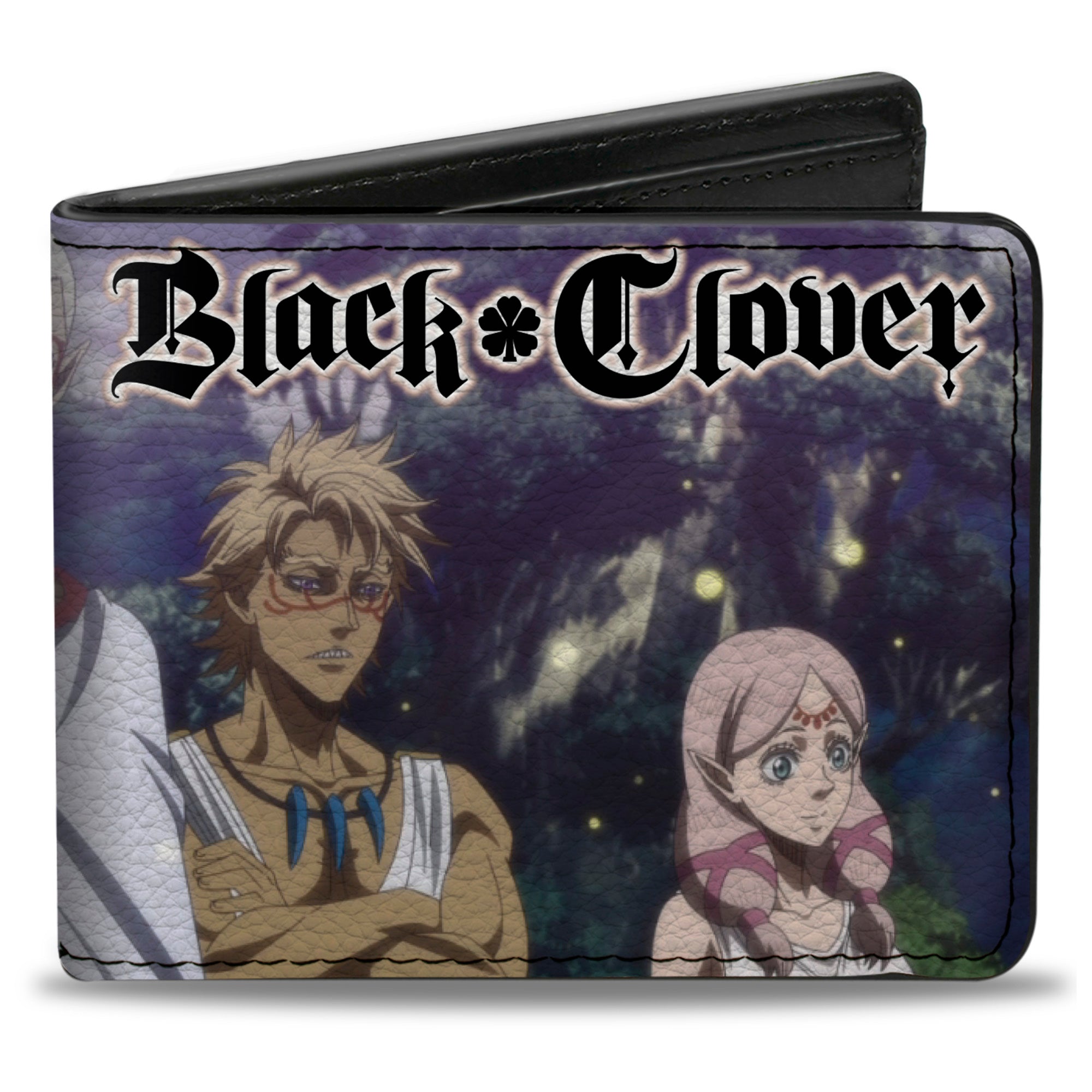 Bi-Fold Wallet - BLACK CLOVER Eye of the Midnight Sun Elysia Elf Group Scene and Title Logo Bi-Fold Wallets Black Clover