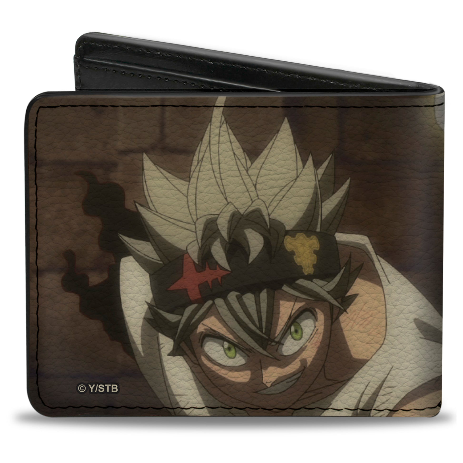 Bi-Fold Wallet - BLACK CLOVER Asta and Licht Pose with Title Logo Greens Bi-Fold Wallets Black Clover