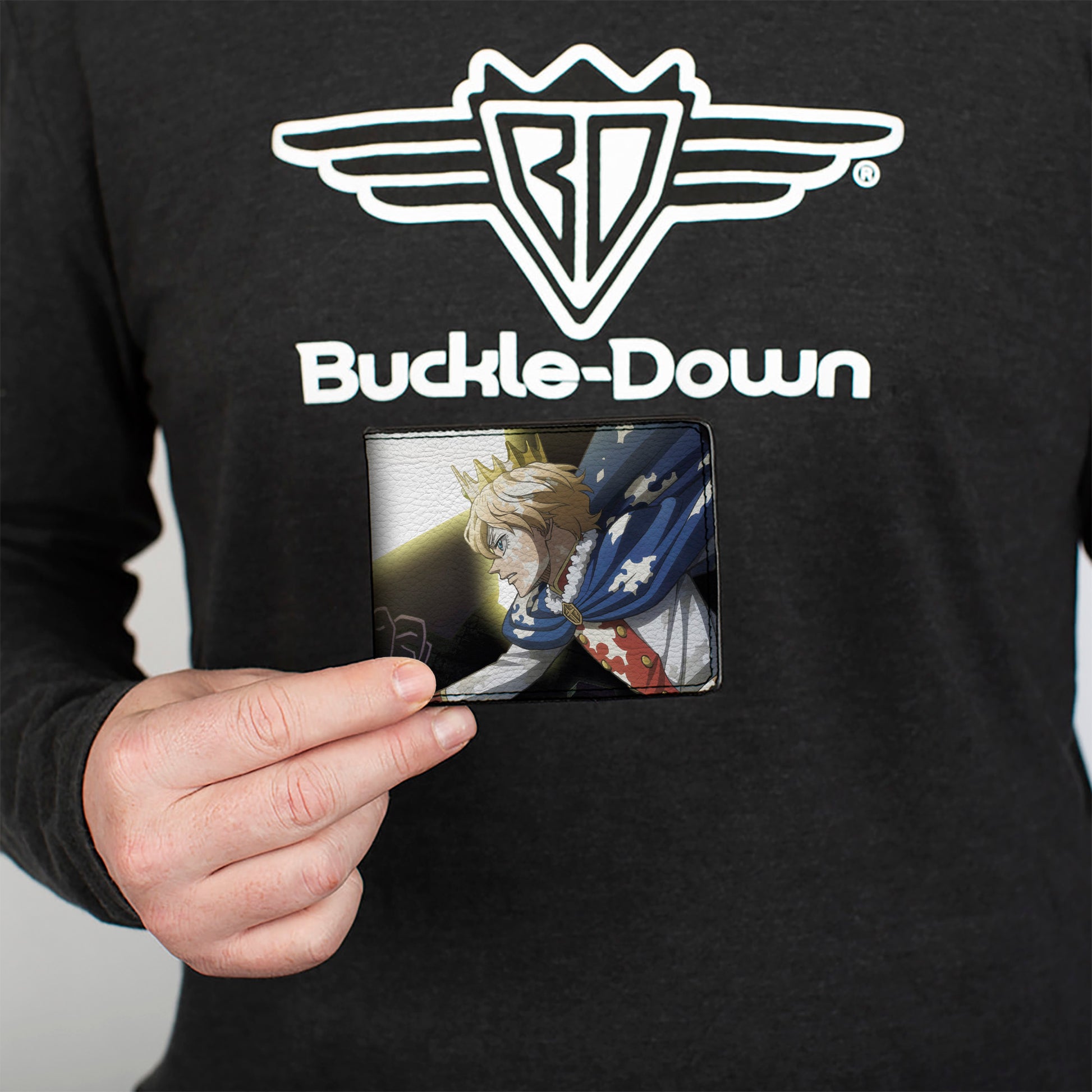 Bi-Fold Wallet - Black Clover Lemiel and Zagred Swords of Light Battle Scene Bi-Fold Wallets Black Clover