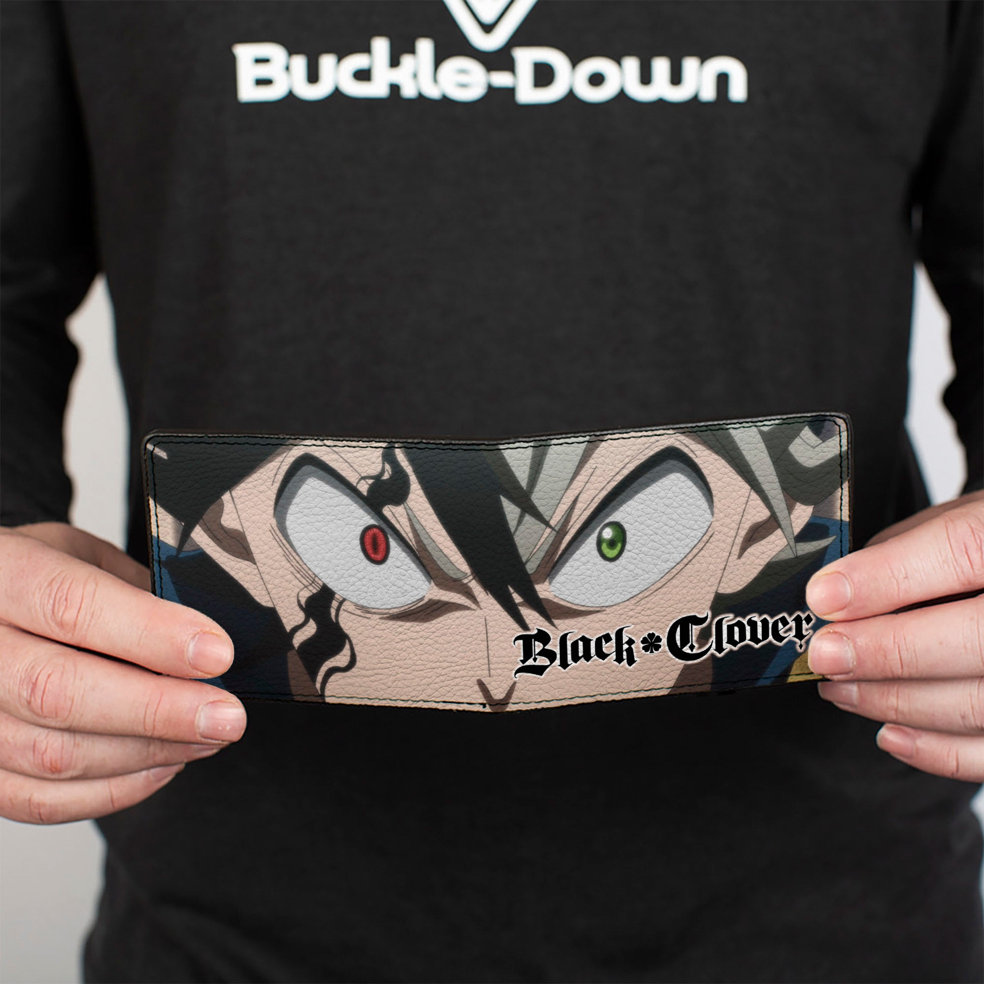 Bi-Fold Wallet - BLACK CLOVER Black Asta Anti Magic Face Close-Up and Title Logo Bi-Fold Wallets Crunchyroll