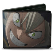 Bi-Fold Wallet - BLACK CLOVER Asta Face Close-Up and Title Logo Bi-Fold Wallets Black Clover