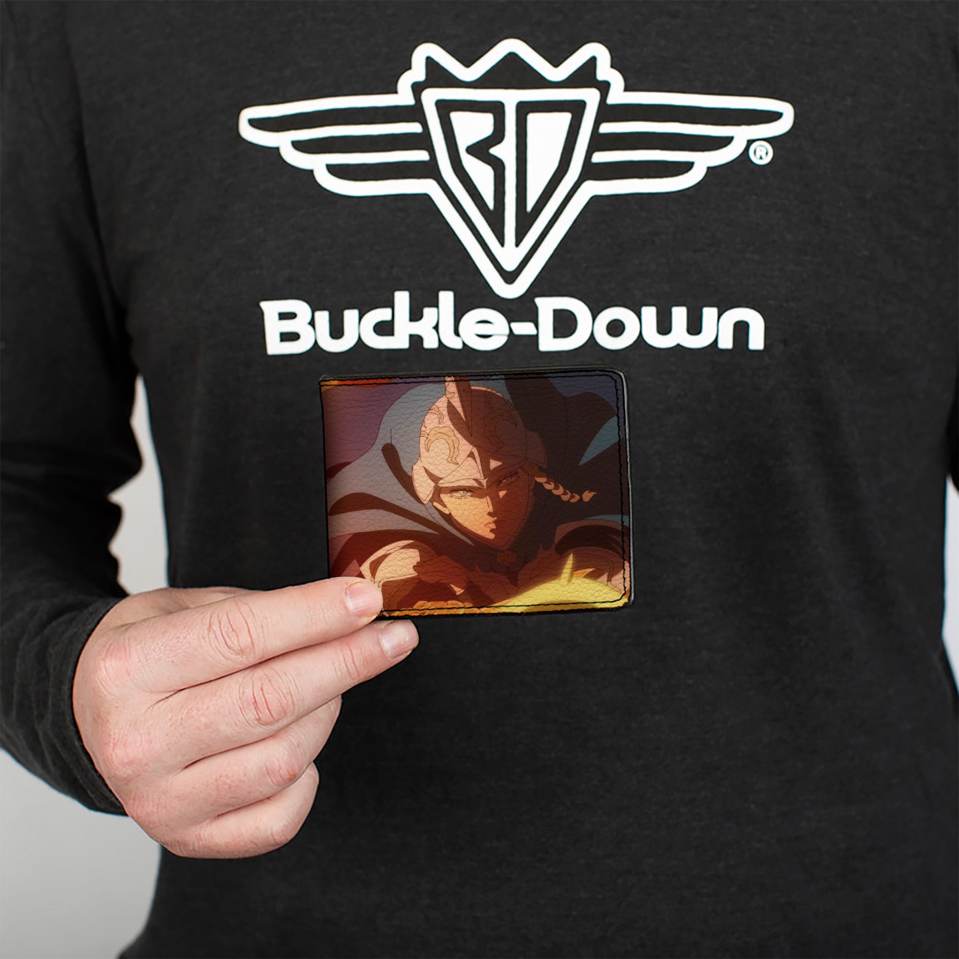 Bi-Fold Wallet - BLACK CLOVER Charlotte Roselei Action Pose and Title Logo Bi-Fold Wallets Black Clover