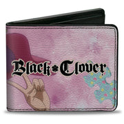 Bi-Fold Wallet - BLACK CLOVER Dorothy Unsworth Peace Pose and Title Logo Pinks Bi-Fold Wallets Black Clover