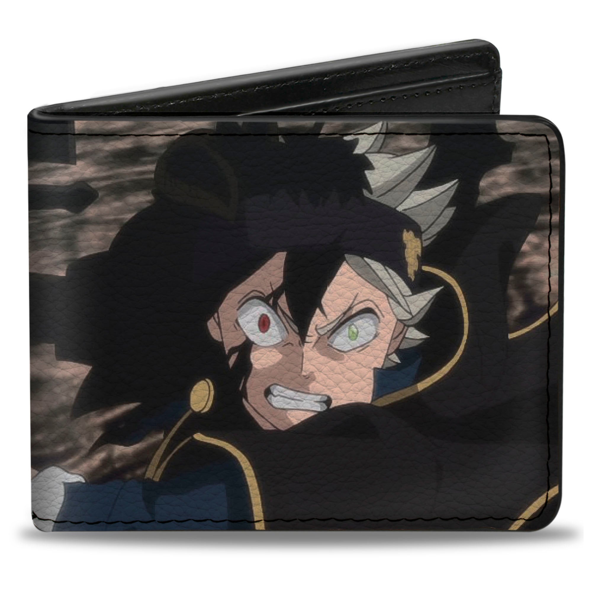 Bi-Fold Wallet - BLACK CLOVER Black Asta Charging Pose and Title Logo Bi-Fold Wallets Crunchyroll