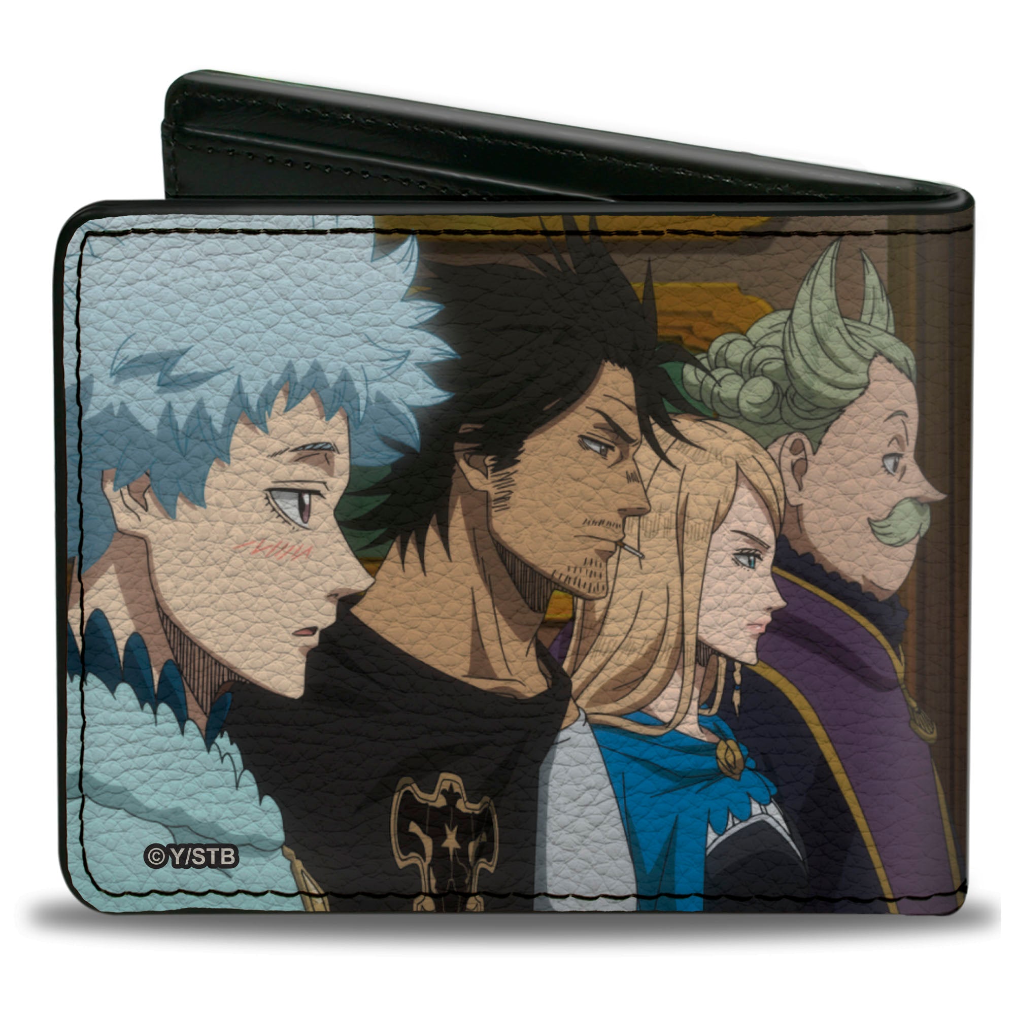 Bi-Fold Wallet - Black Clover Magic Knights Four Captains Scene and Title Logo Bi-Fold Wallets Black Clover