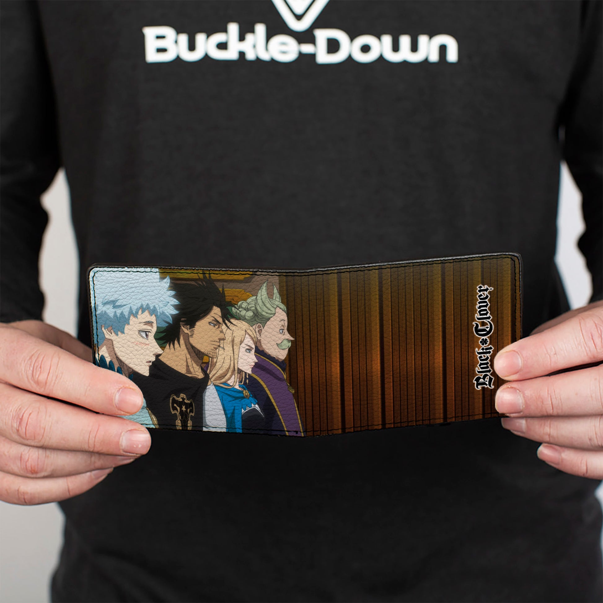 Bi-Fold Wallet - Black Clover Magic Knights Four Captains Scene and Title Logo Bi-Fold Wallets Black Clover