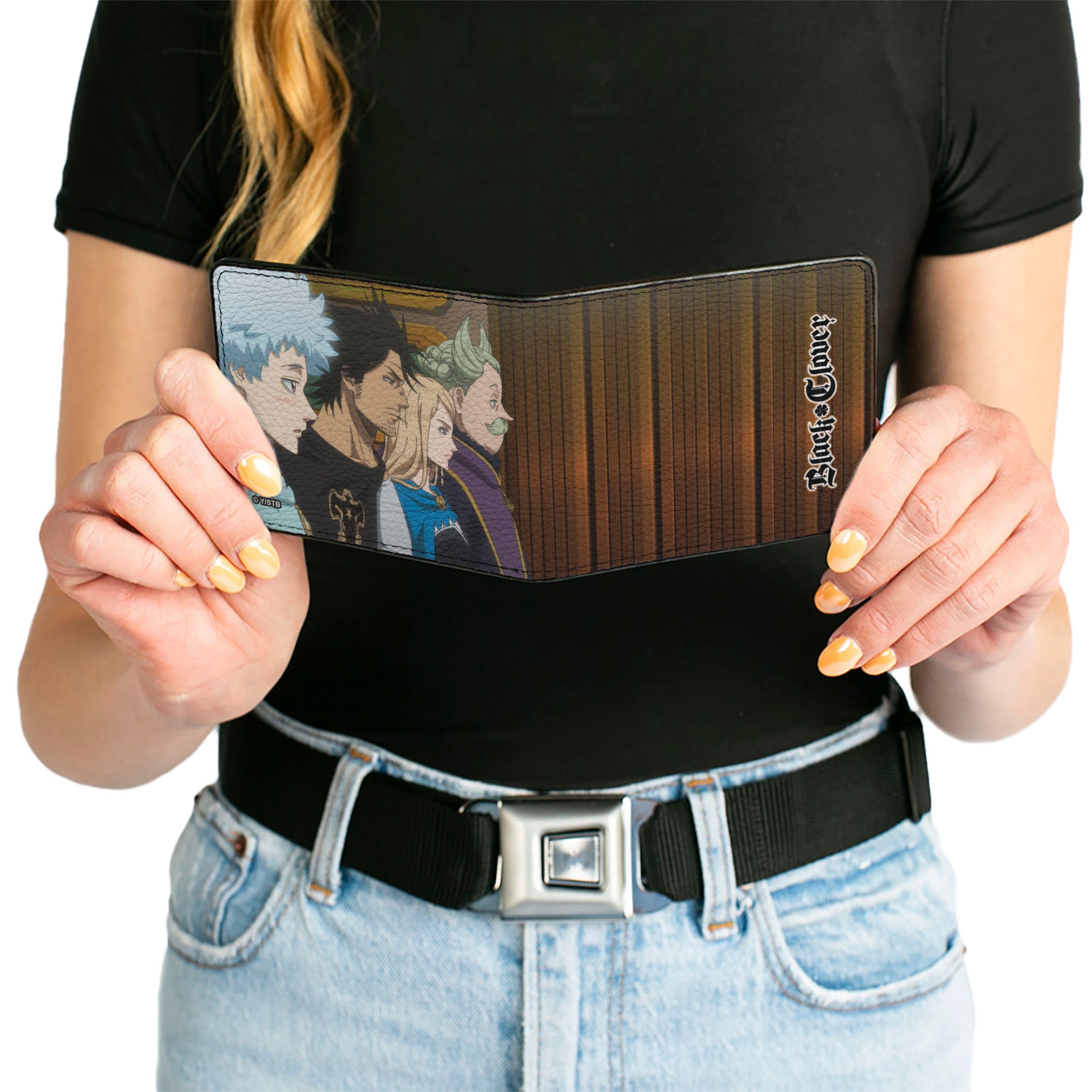 Bi-Fold Wallet - Black Clover Magic Knights Four Captains Scene and Title Logo Bi-Fold Wallets Black Clover