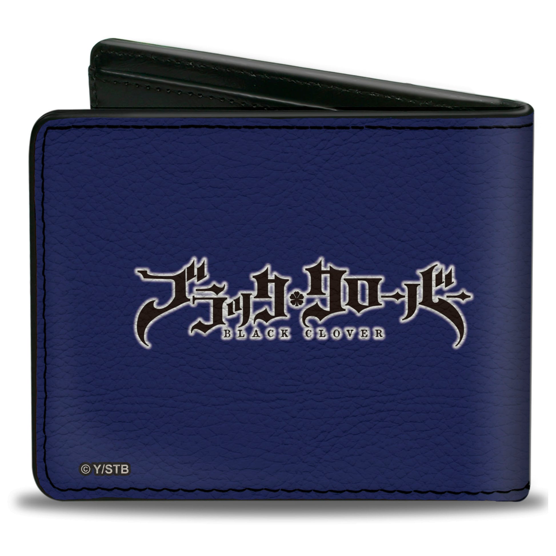 Bi-Fold Wallet - BLACK CLOVER Five Character Group Action Pose and Title Logo Purple Bi-Fold Wallets Black Clover