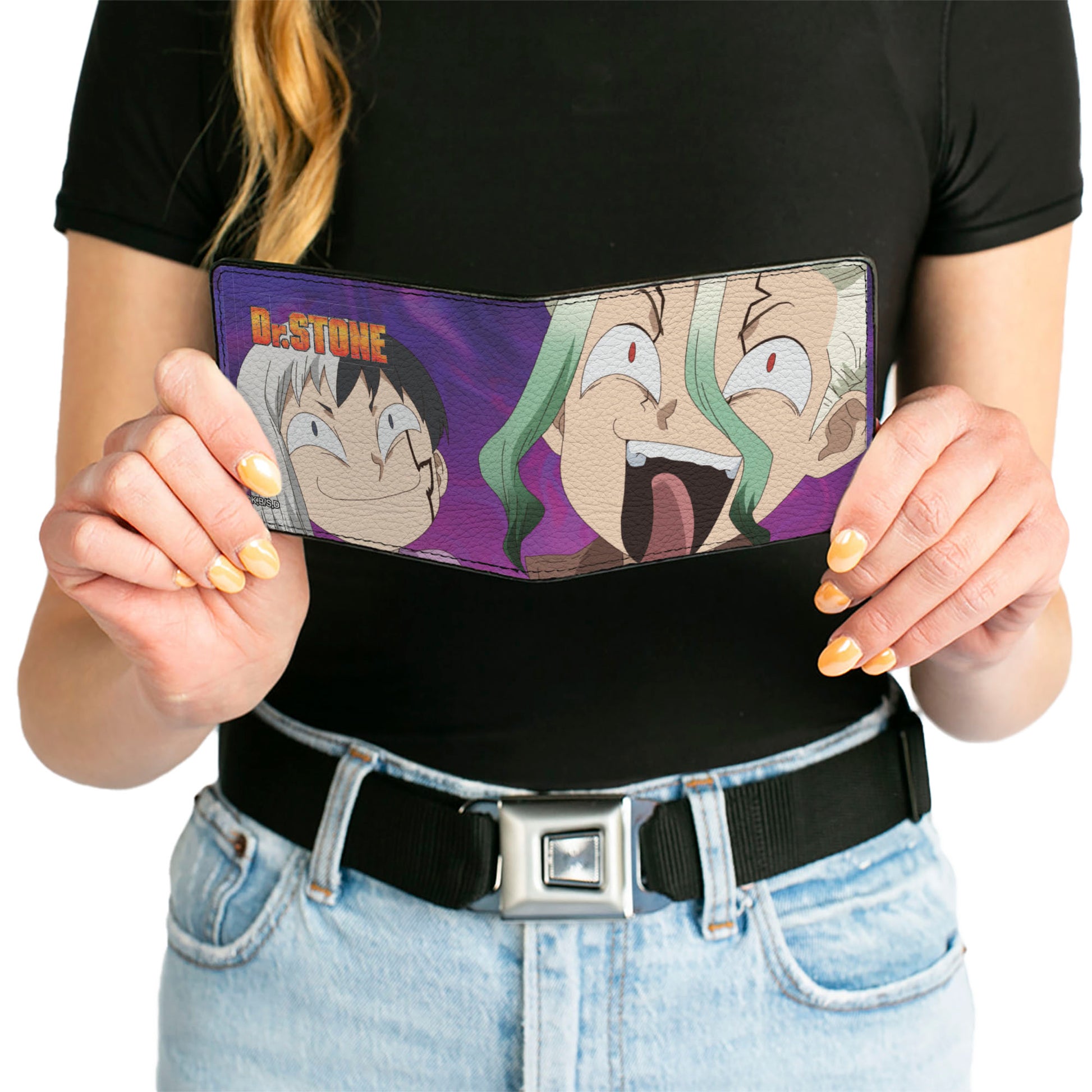 Bi-Fold Wallet - DR. STONE Gen and Senku Smiling Pose Purples Bi-Fold Wallets Dr. Stone