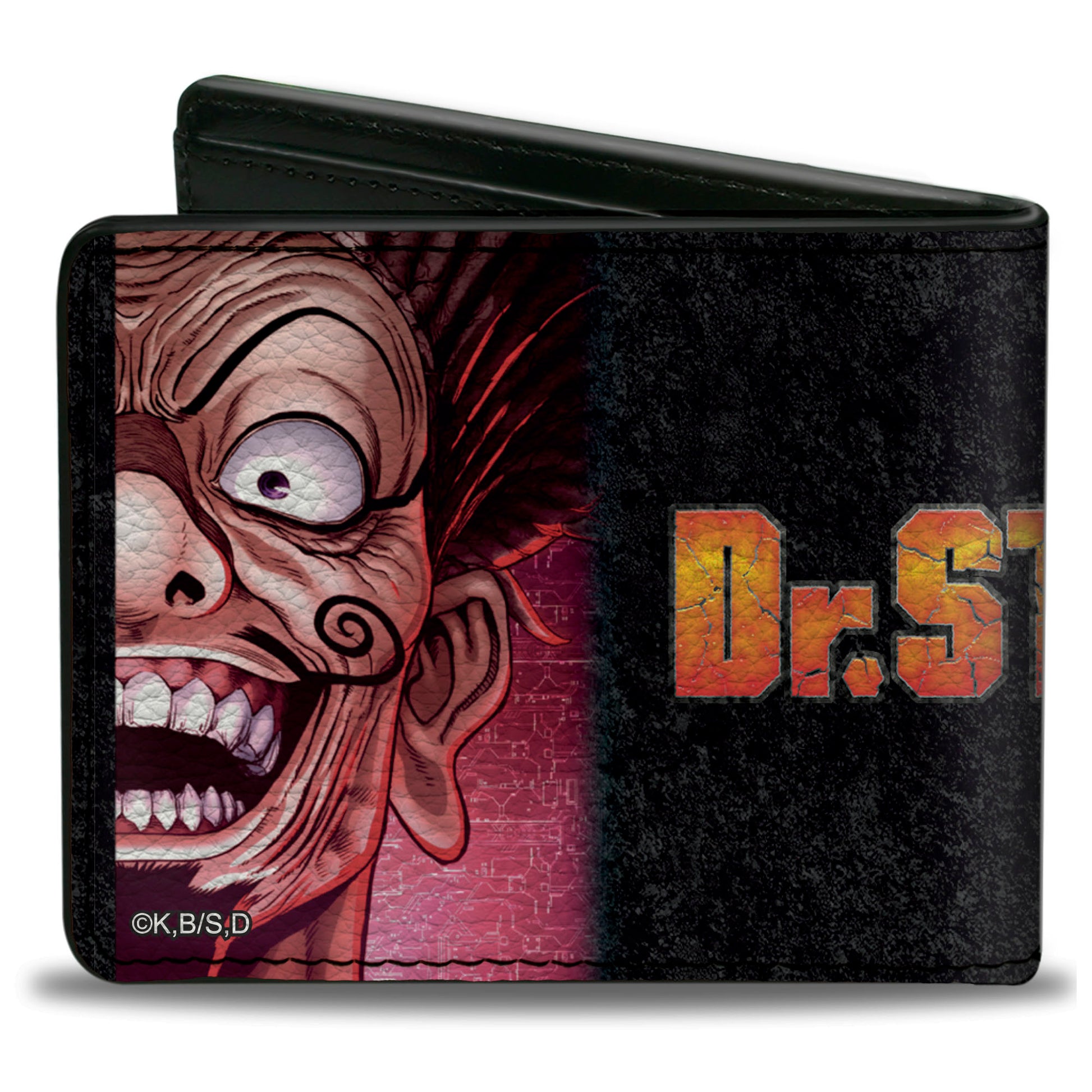 Bi-Fold Wallet - DR. STONE Ibara Senku Split Pose and Title Logo Black Bi-Fold Wallets Dr. Stone