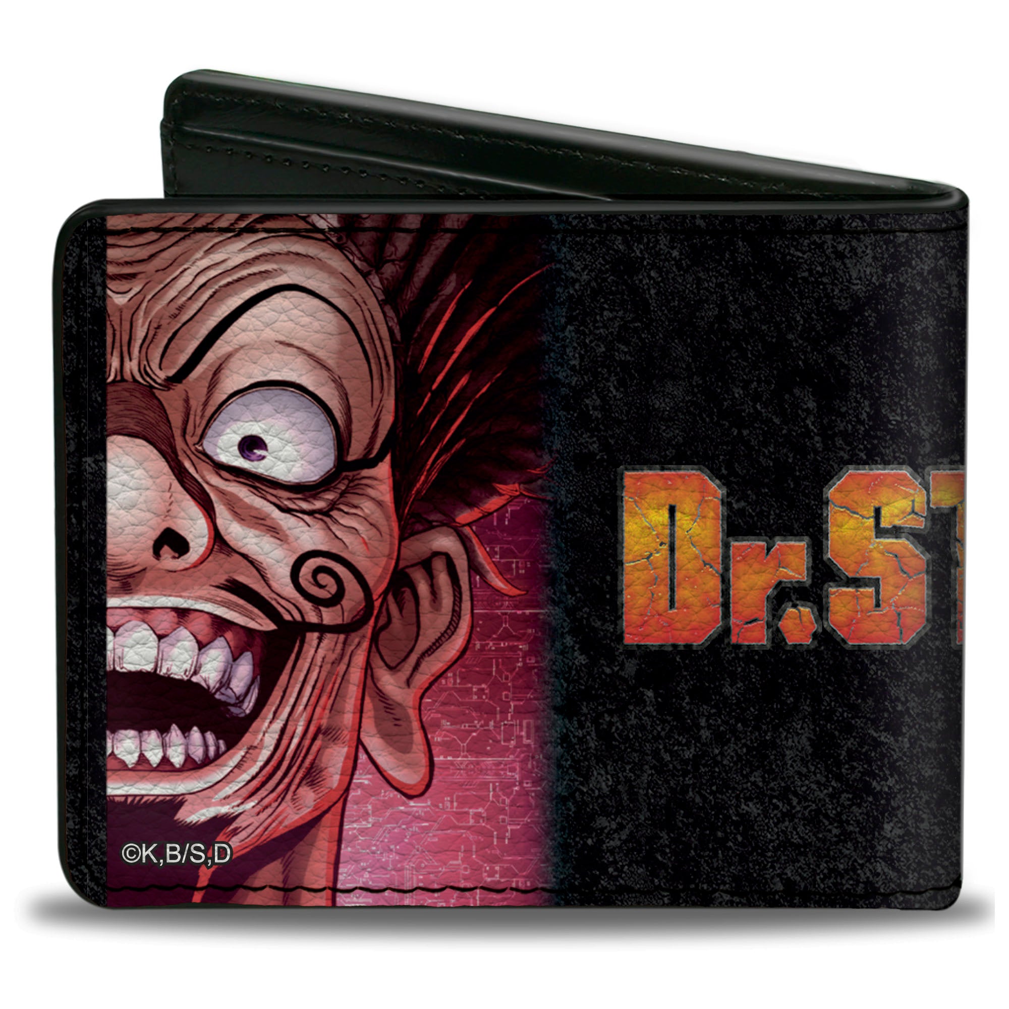 Bi-Fold Wallet - DR. STONE Ibara Senku Split Pose and Title Logo Black Bi-Fold Wallets Dr. Stone