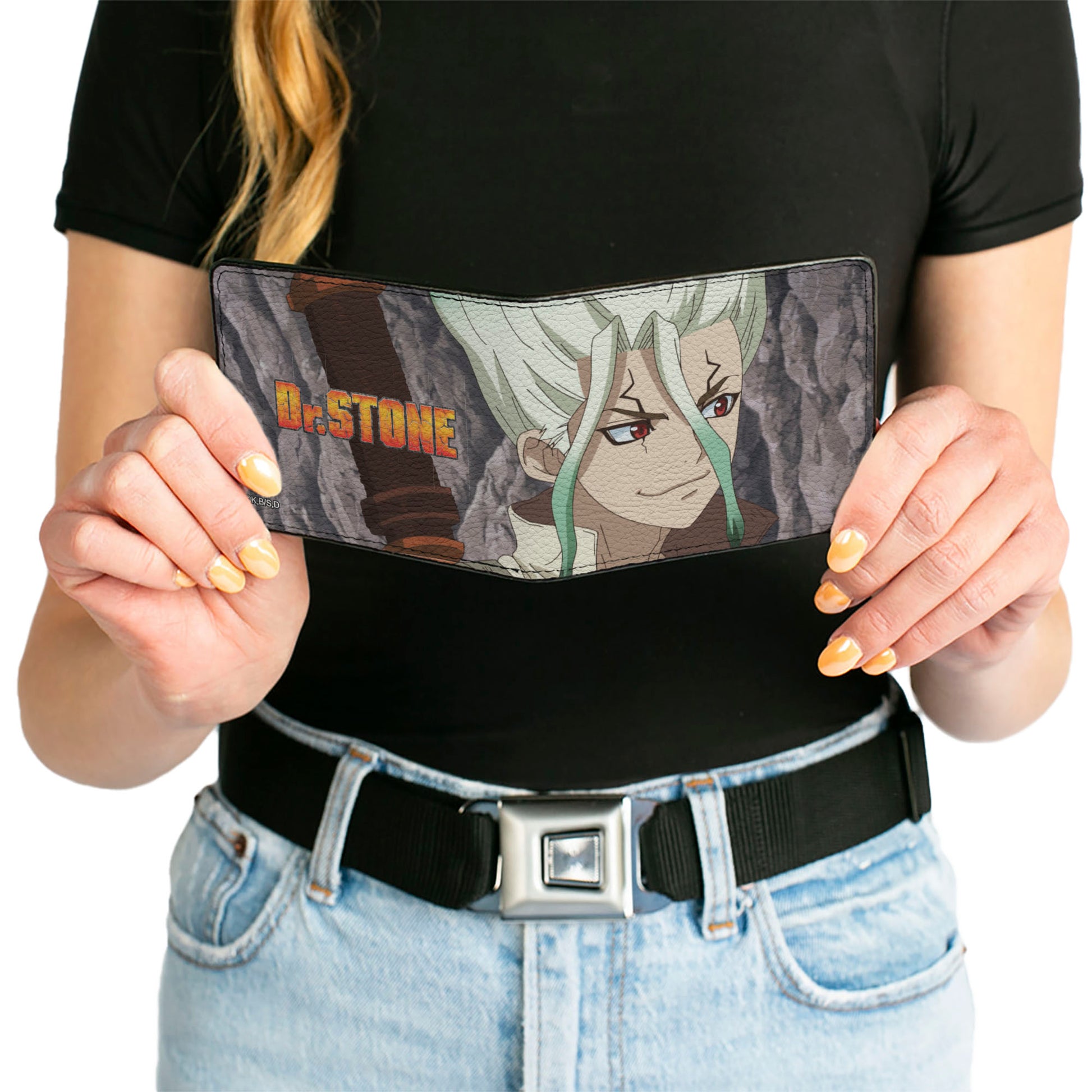 Bi-Fold Wallet - DR. STONE Senku Ishigami Sword Close-Up Pose and Title Logo Bi-Fold Wallets Dr. Stone