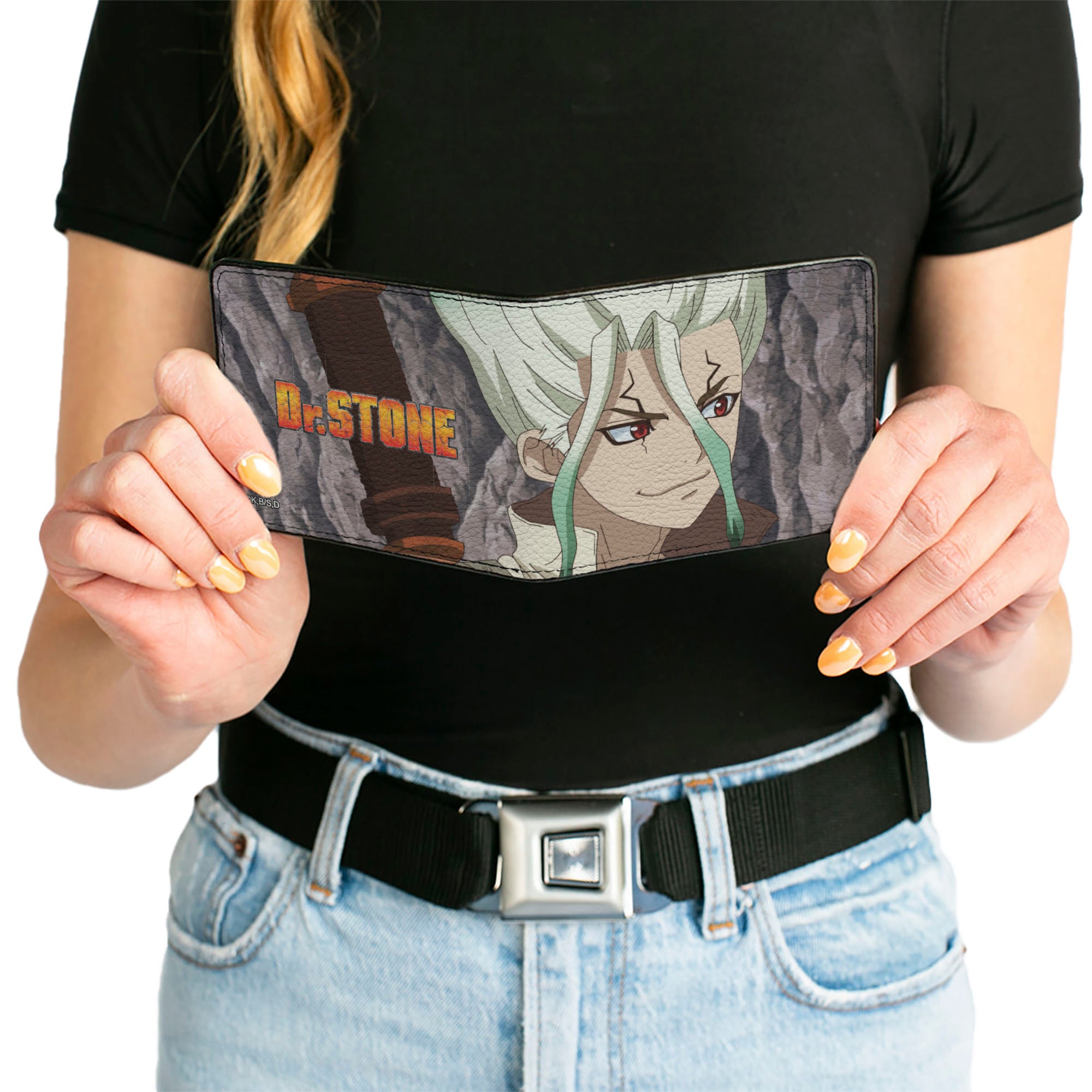 Bi-Fold Wallet - DR. STONE Senku Ishigami Sword Close-Up Pose and Title Logo Bi-Fold Wallets Dr. Stone