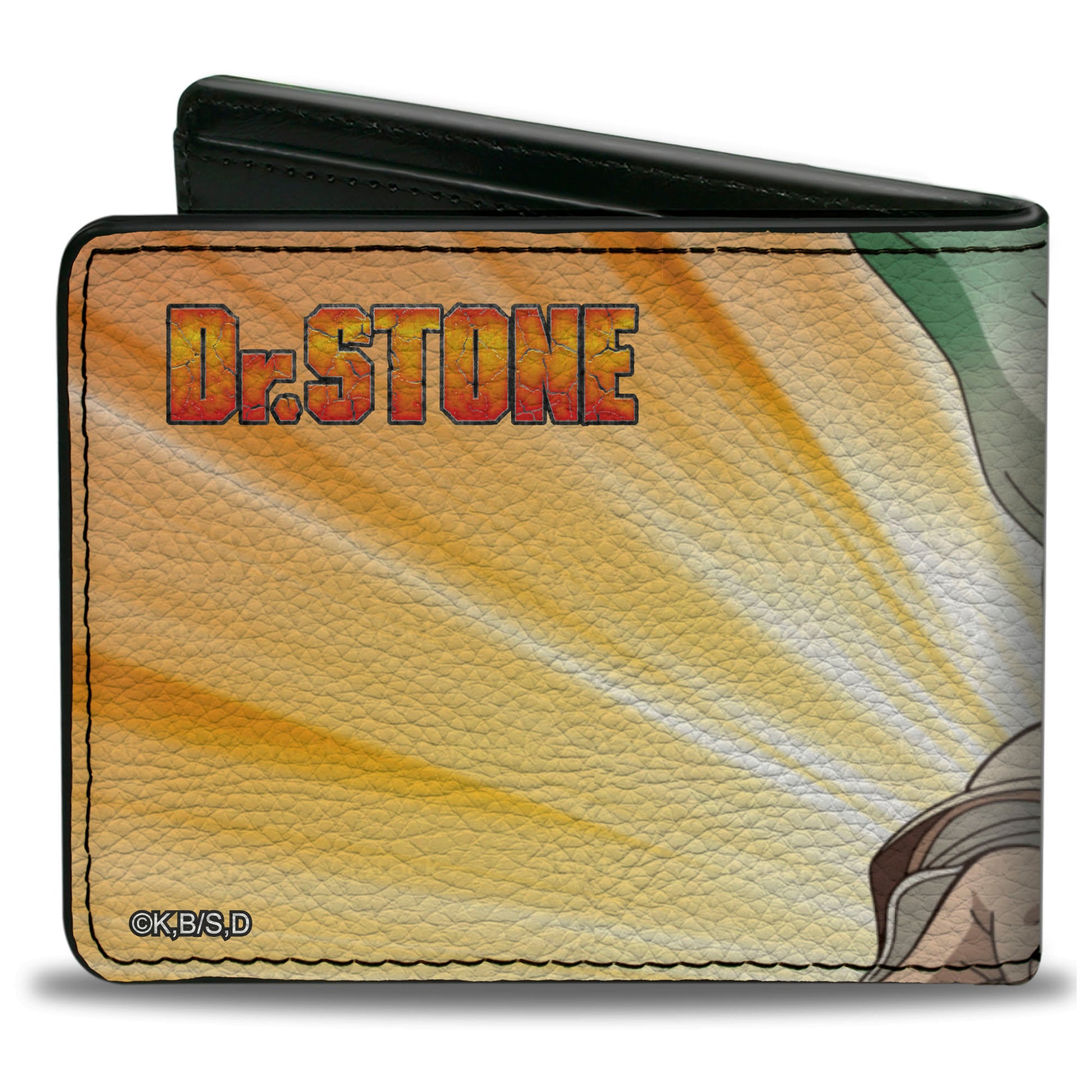 Bi-Fold Wallet - DR. STONE Chibi Senku Ishigami Peace Pose and Title Logo Yellows Bi-Fold Wallets Dr. Stone