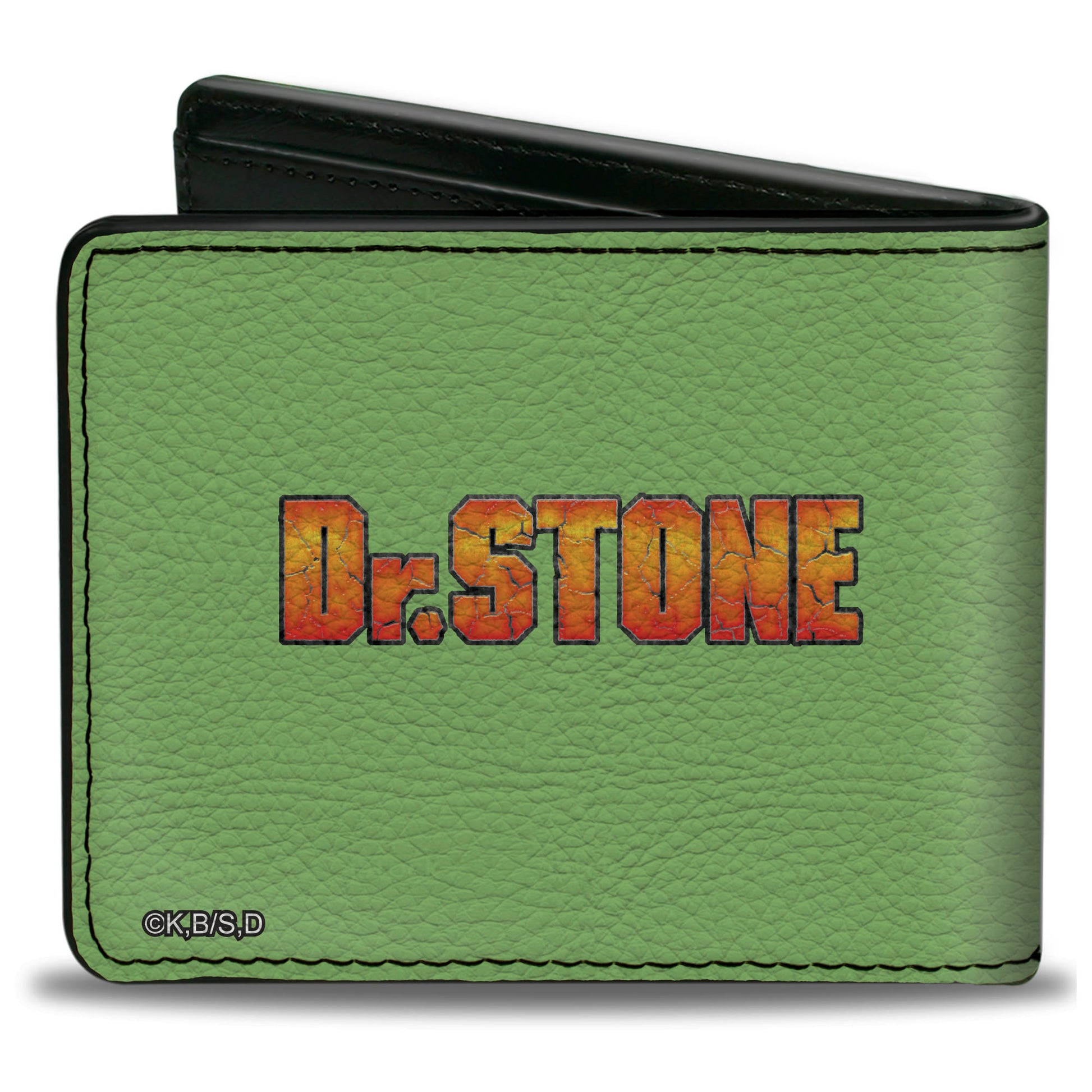 Bi-Fold Wallet - DR. STONE Suika and Chalk Dancing Pose and Title Logo Greens Bi-Fold Wallets Dr. Stone
