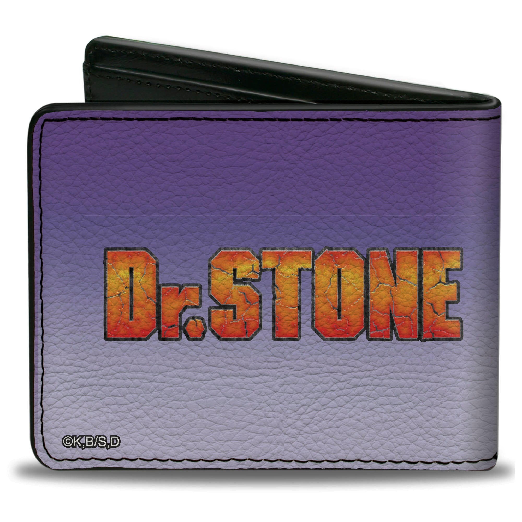 Bi-Fold Wallet - DR. STONE Gen Asagiri Smiling Pose and Title Logo Purples Bi-Fold Wallets Dr. Stone