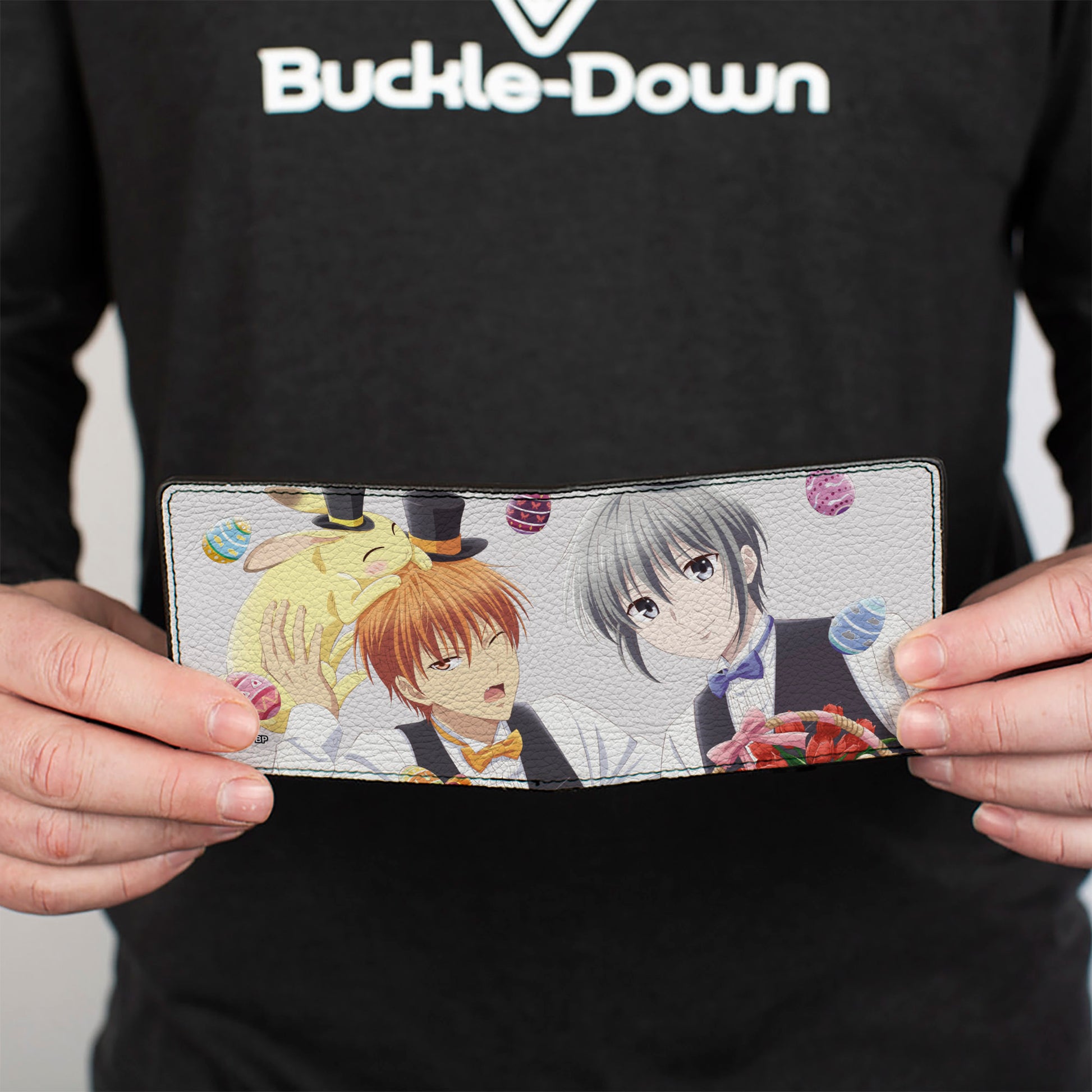 Bi-Fold Wallet - Fruits Basket Kyo and Yuki Easter Themed Animage Magazine Poster Pose Gray Bi-Fold Wallets Fruits Basket
