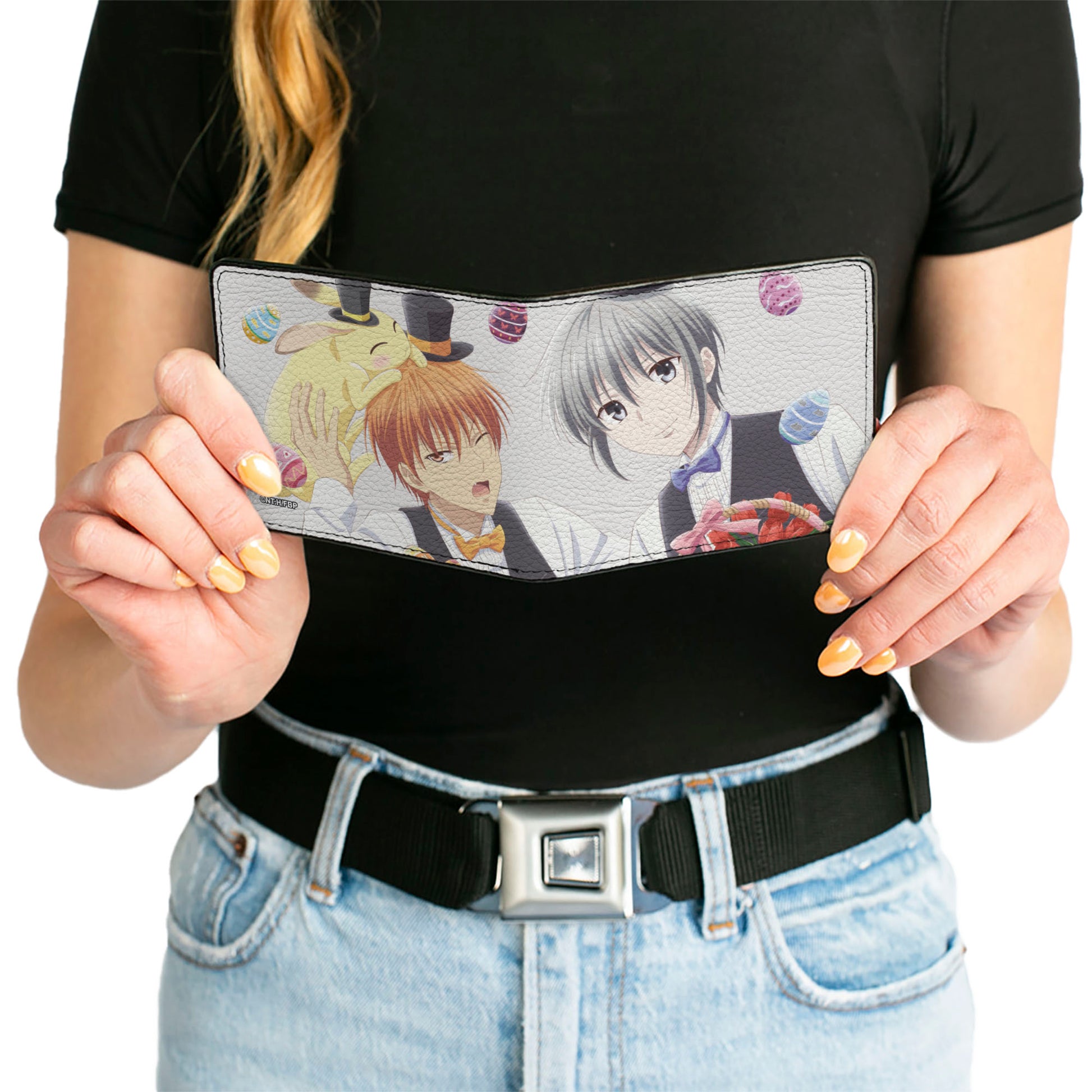 Bi-Fold Wallet - Fruits Basket Kyo and Yuki Easter Themed Animage Magazine Poster Pose Gray Bi-Fold Wallets Fruits Basket