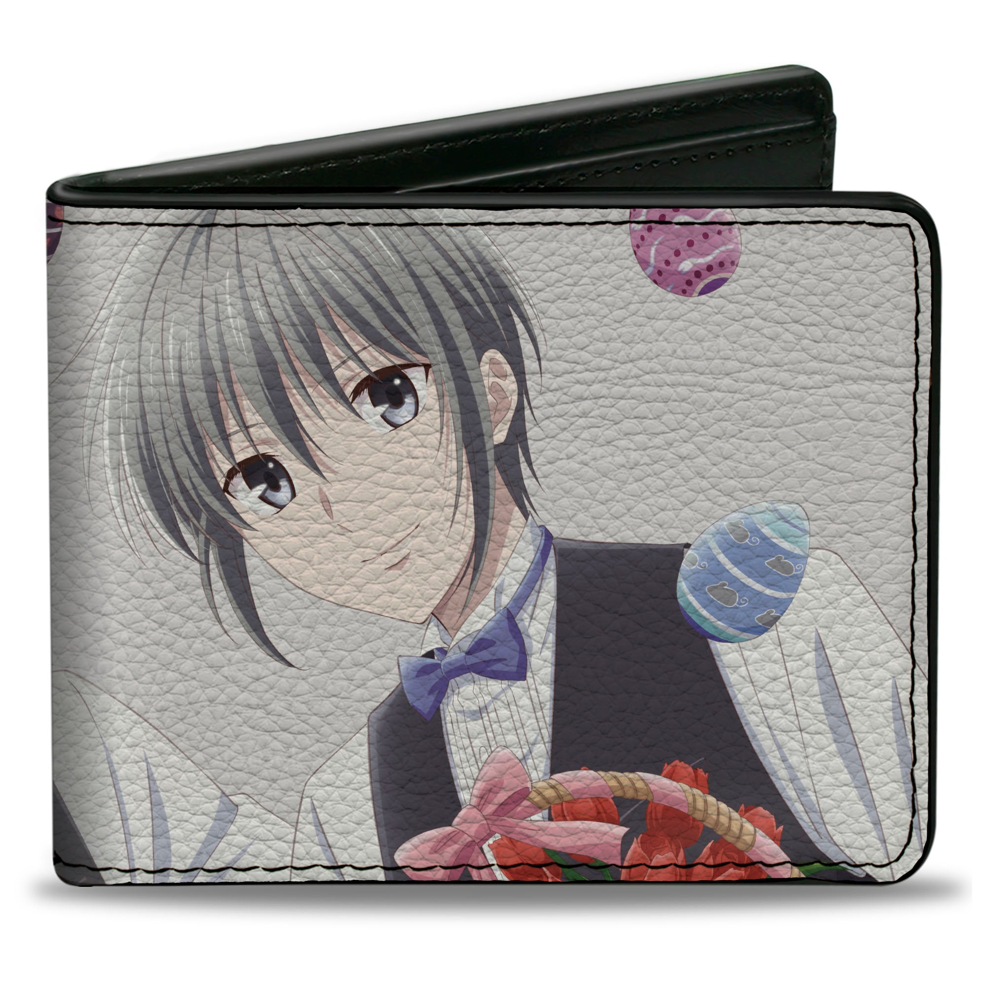 Bi-Fold Wallet - Fruits Basket Kyo and Yuki Easter Themed Animage Magazine Poster Pose Gray Bi-Fold Wallets Fruits Basket