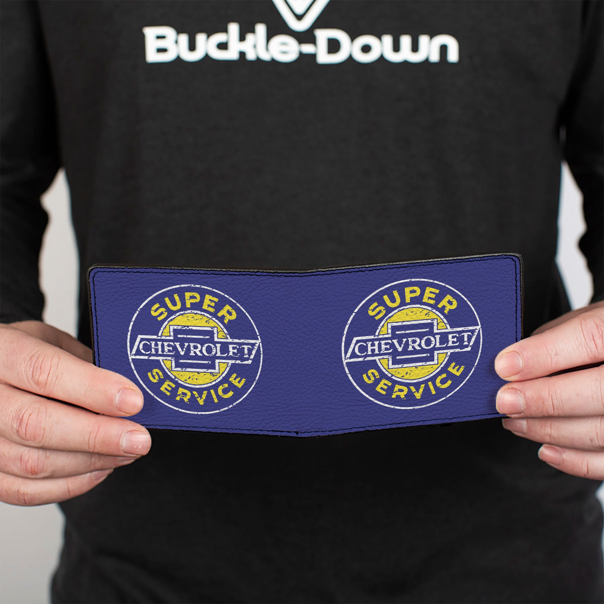 Bi-Fold Wallet - CHEVROLET SUPER SERVICE Logo Blue White Yellow Bi-Fold Wallets GM General Motors