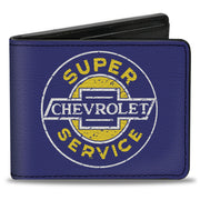Bi-Fold Wallet - CHEVROLET SUPER SERVICE Logo Blue White Yellow Bi-Fold Wallets GM General Motors