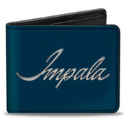 Bi-Fold Wallet - IMPALA Script Emblem Blue Silver Bi-Fold Wallets GM General Motors