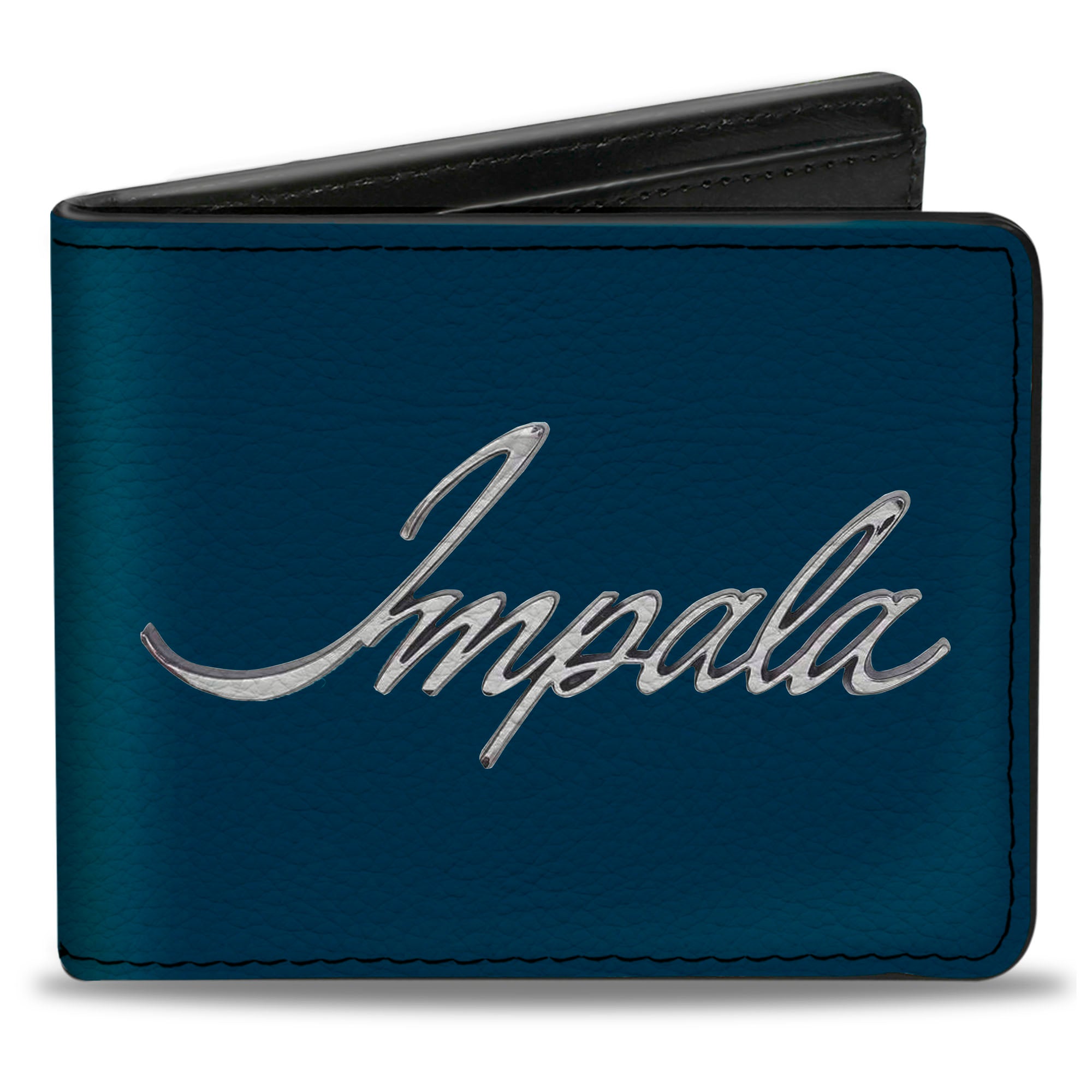 Bi-Fold Wallet - IMPALA Script Emblem Blue Silver Bi-Fold Wallets GM General Motors