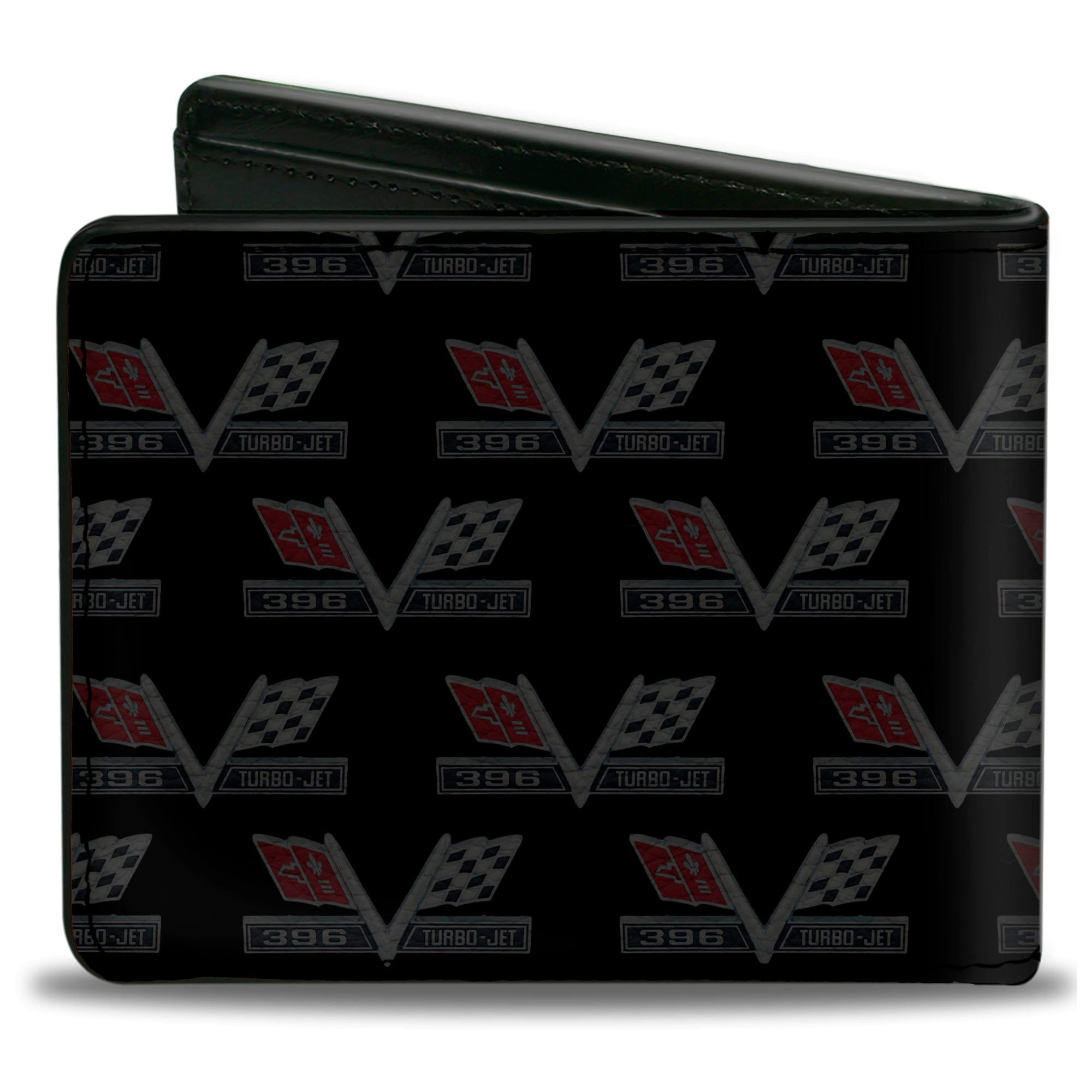 Bi-Fold Wallet - 1967 Impala 396 TURBO-JET V Emblem Monogram Bi-Fold Wallets GM General Motors