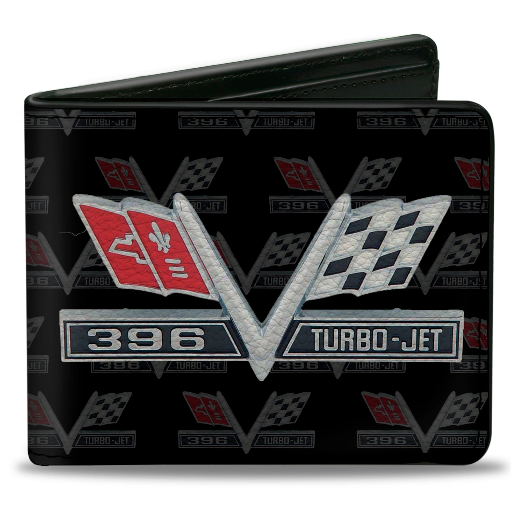 Bi-Fold Wallet - 1967 Impala 396 TURBO-JET V Emblem Monogram Bi-Fold Wallets GM General Motors