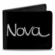 Bi-Fold Wallet - 1968-72 NOVA Script Emblem Black Silver Bi-Fold Wallets GM General Motors