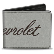 Bi-Fold Wallet - CHEVROLET Script White/Brown Bi-Fold Wallets GM General Motors