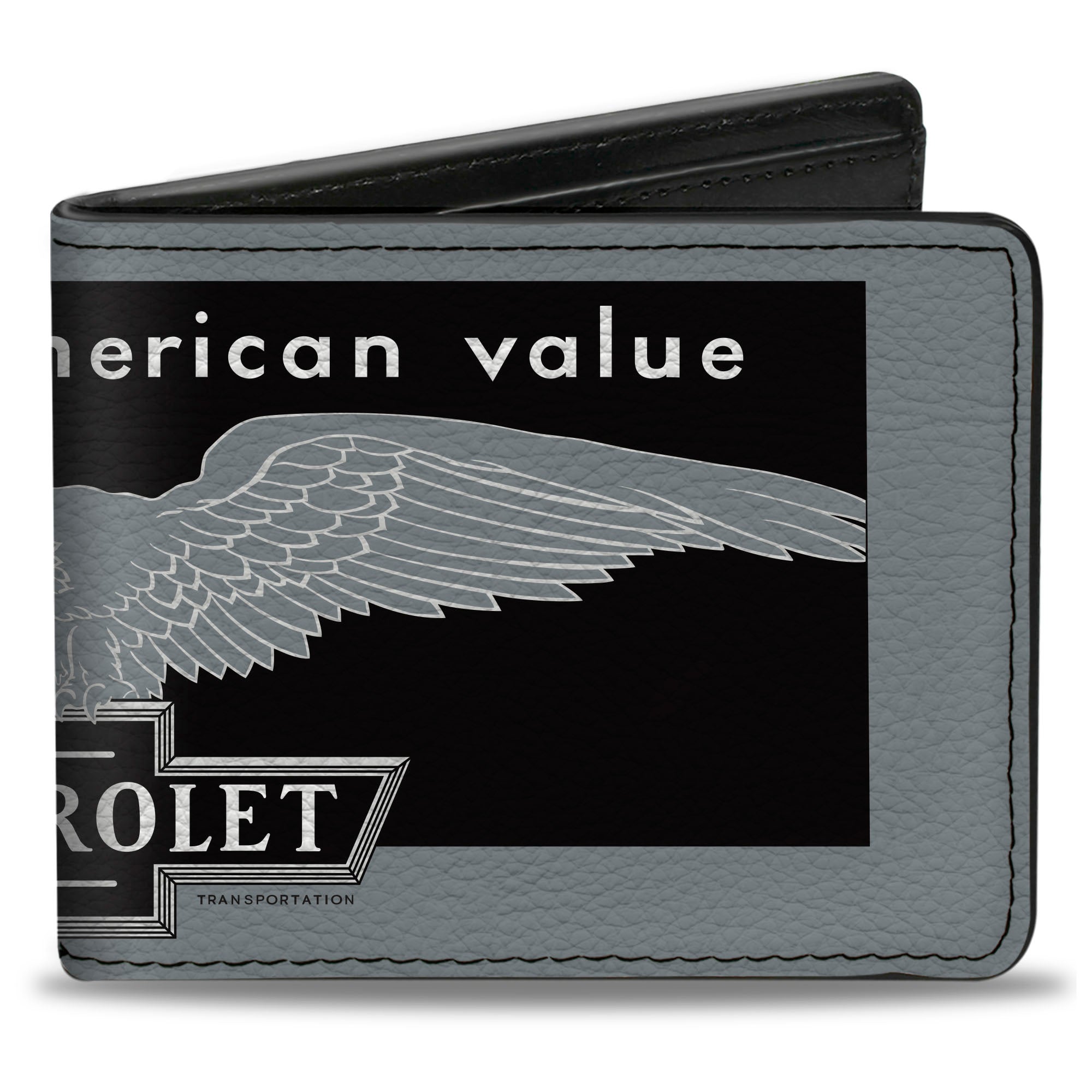 Bi-Fold Wallet - CHEVROLET THE GREAT AMERICAN VALUE Eagle Light Blue/Black Bi-Fold Wallets GM General Motors