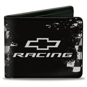 Bi-Fold Wallet - Chevrolet RACING Bowtie Checker Black/White Bi-Fold Wallets GM General Motors