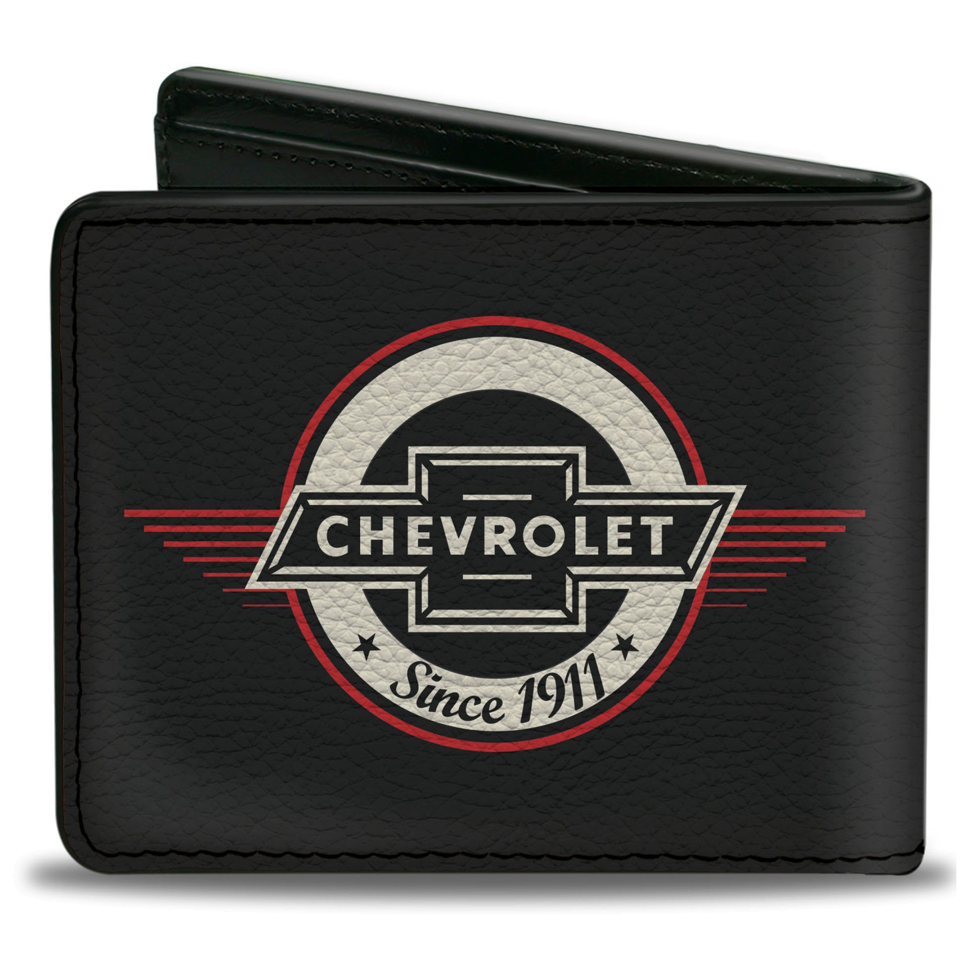 Bi-Fold Wallet - Retro Chevy Bowtie SINCE 1911 Black Red Ivory Bi-Fold Wallets GM General Motors