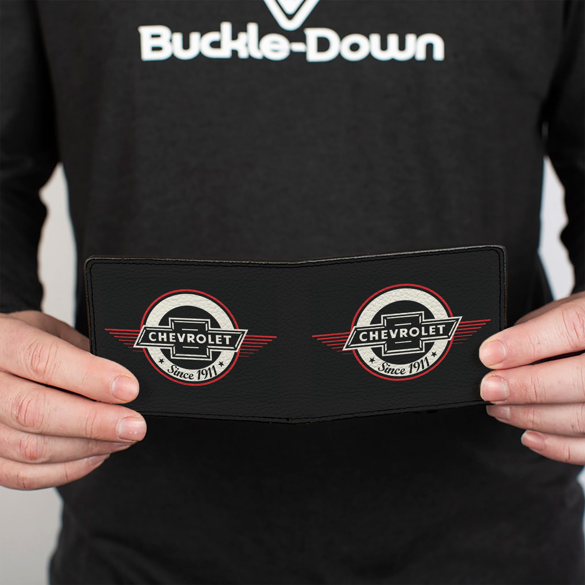 Bi-Fold Wallet - Retro Chevy Bowtie SINCE 1911 Black Red Ivory Bi-Fold Wallets GM General Motors