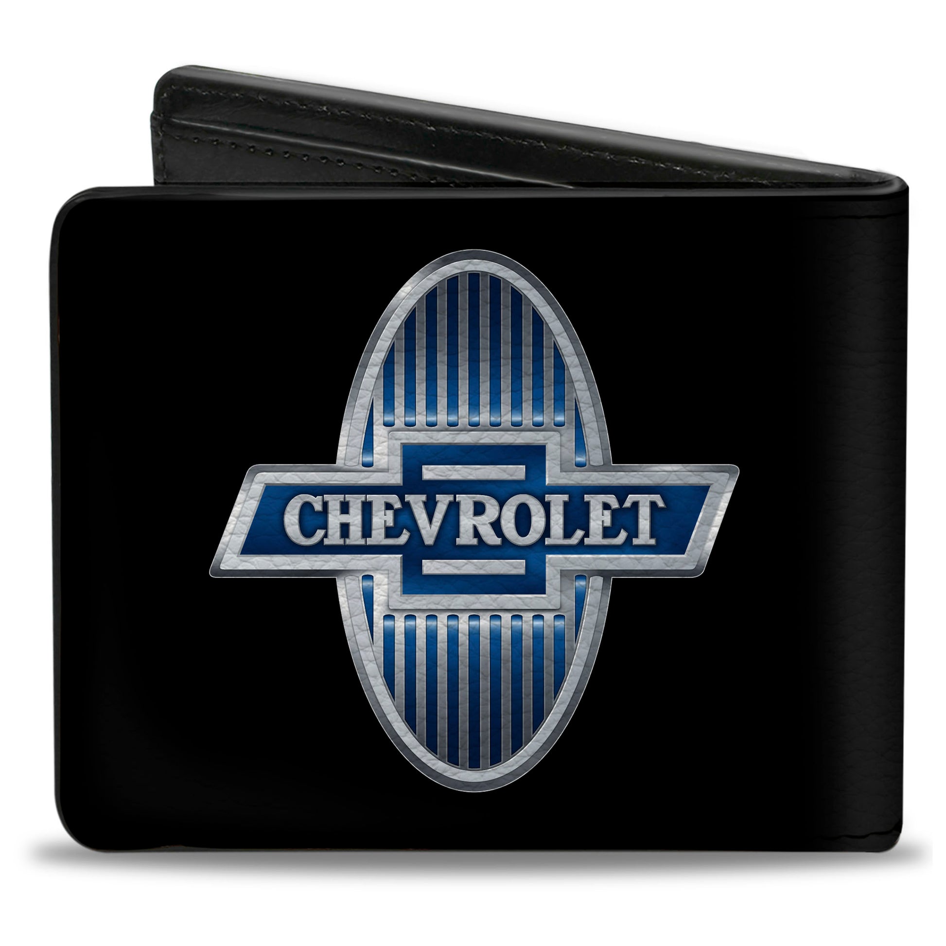 Bi-Fold Wallet - 1929 Chevrolet Bowtie Logo Black Silver Blue Bi-Fold Wallets GM General Motors