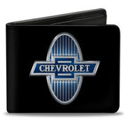 Bi-Fold Wallet - 1929 Chevrolet Bowtie Logo Black Silver Blue Bi-Fold Wallets GM General Motors
