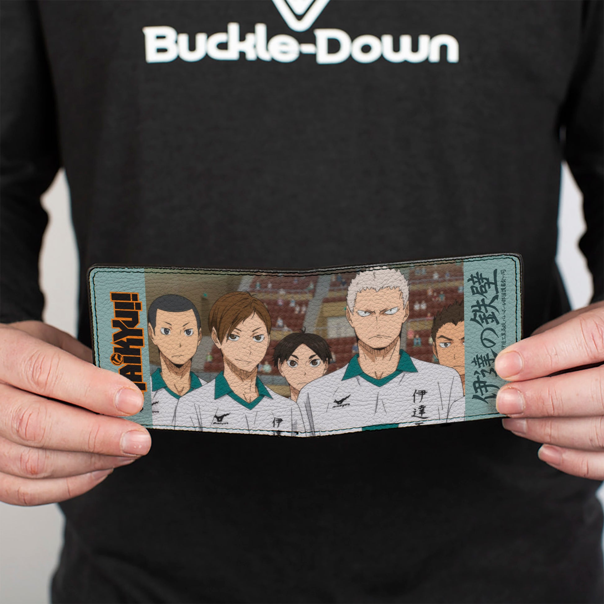 Bi-Fold Wallet - HAIKYU Date Tech High IRON WALL Group Pose Teal Bi-Fold Wallets Haikyu!!