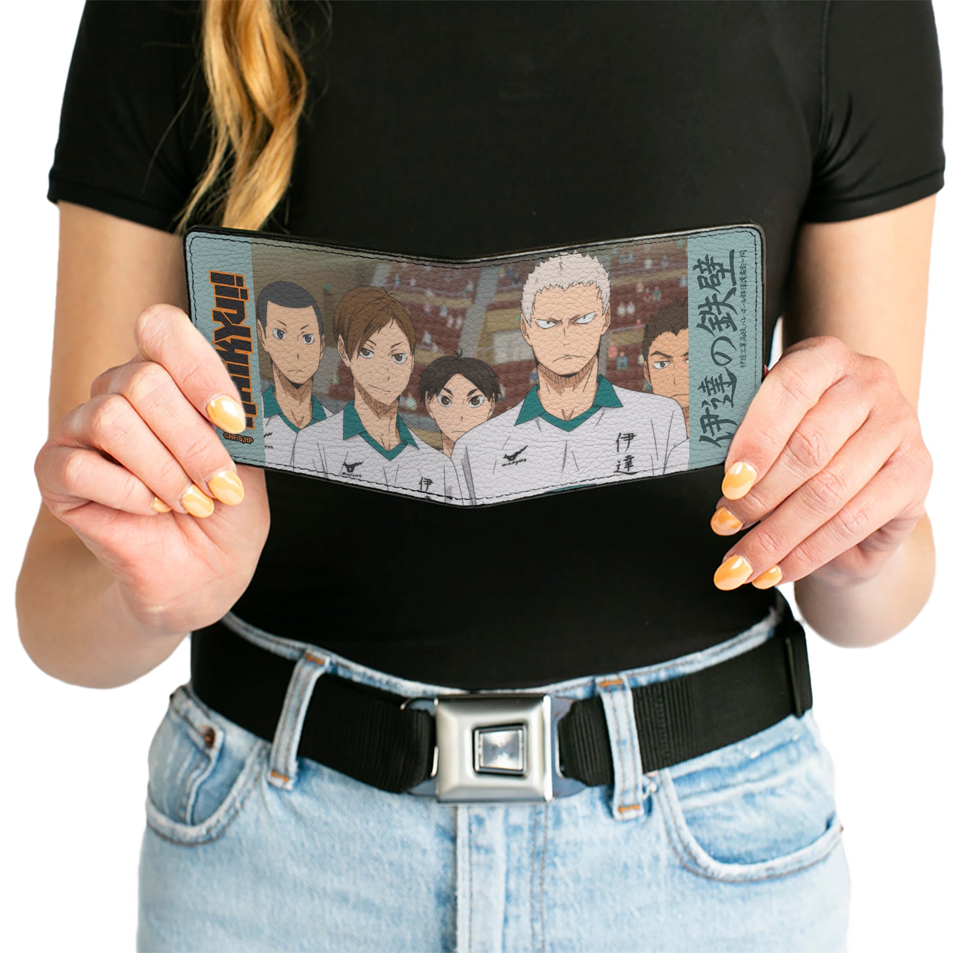 Bi-Fold Wallet - HAIKYU Date Tech High IRON WALL Group Pose Teal Bi-Fold Wallets Haikyu!!