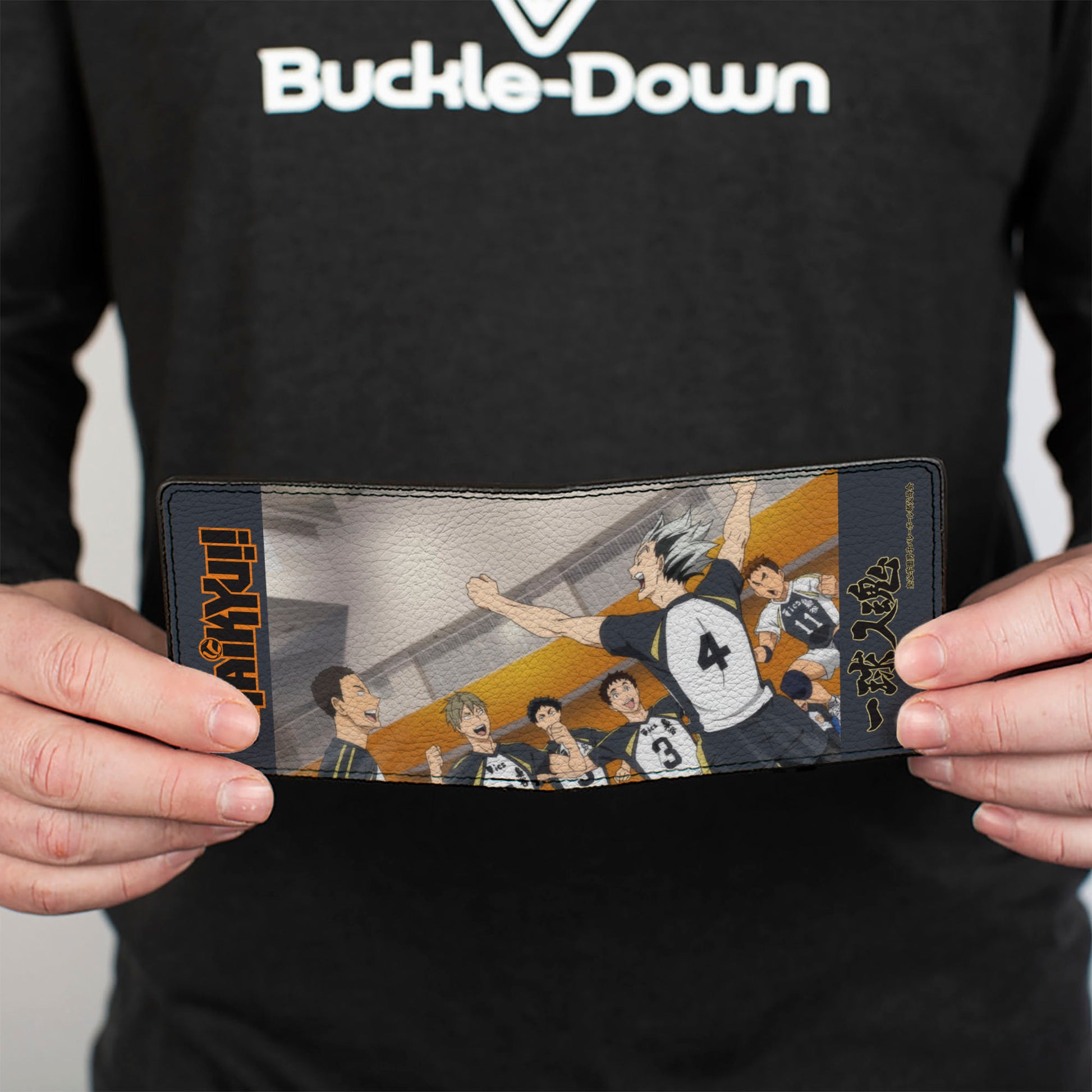 Bi-Fold Wallet - HAIKYU Fukurodani Academy Team Chant Group Pose Gray Bi-Fold Wallets Haikyu!!