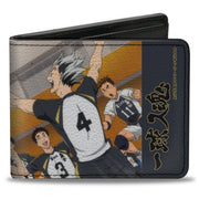 Bi-Fold Wallet - HAIKYU Fukurodani Academy Team Chant Group Pose Gray Bi-Fold Wallets Haikyu!!