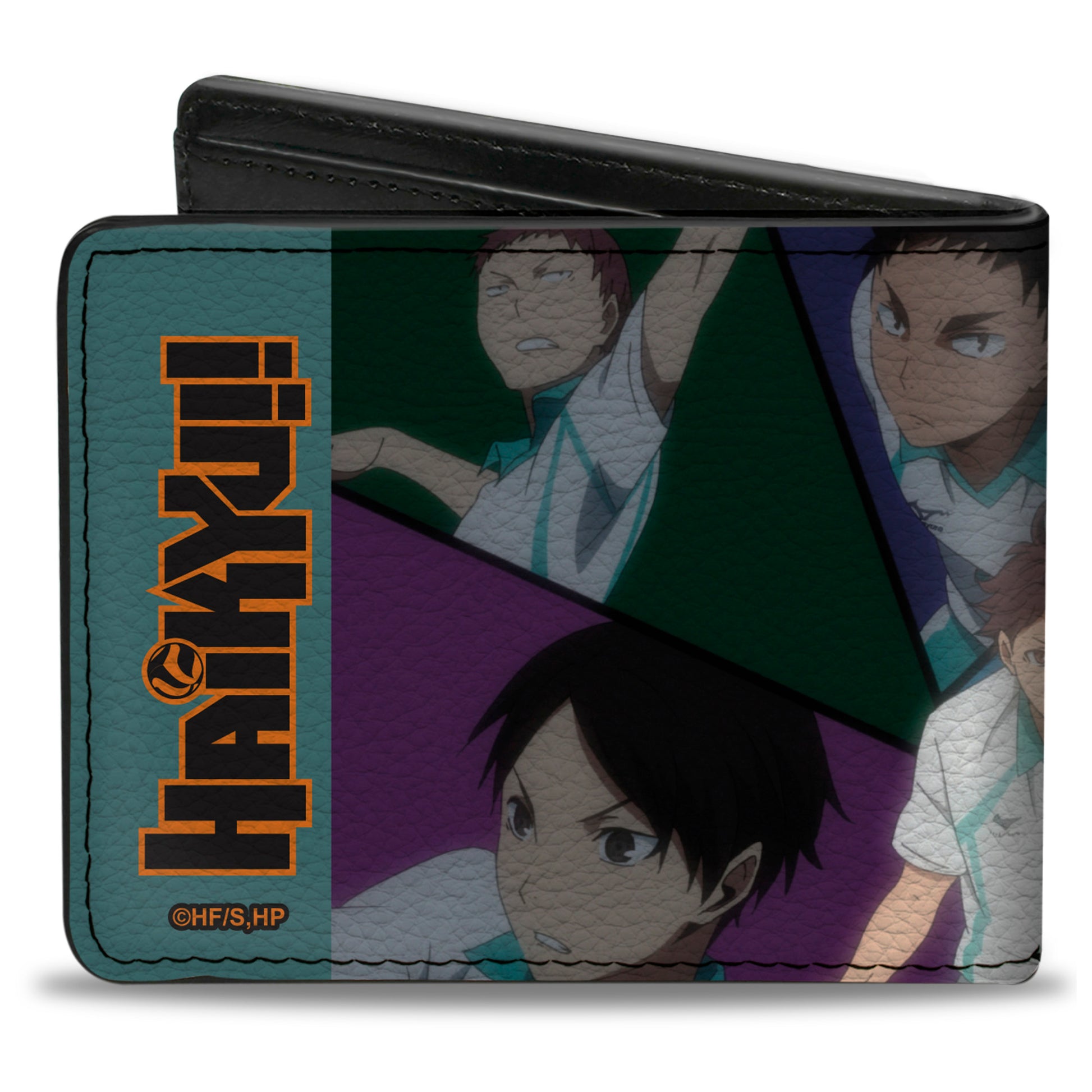 Bi-Fold Wallet - HAIKYU Aoba Johsai High CONTROL THE COURT Action Poses Blue Bi-Fold Wallets Haikyu!!