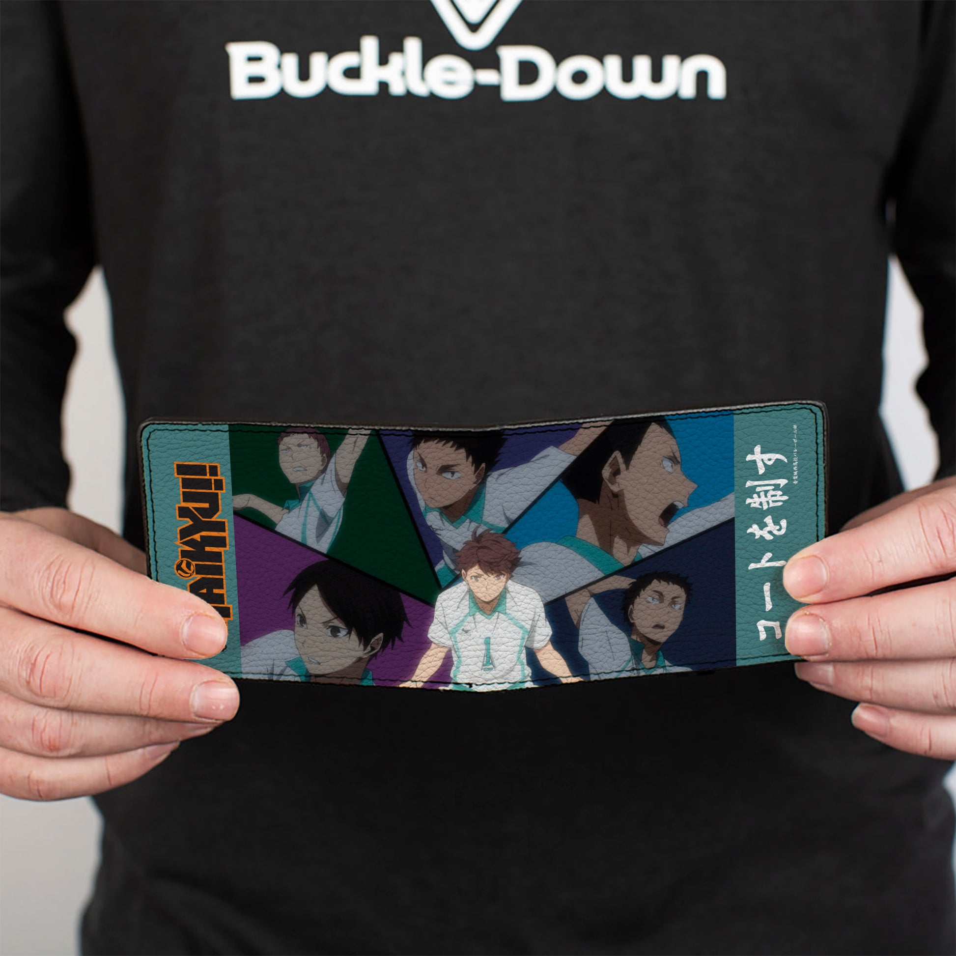 Bi-Fold Wallet - HAIKYU Aoba Johsai High CONTROL THE COURT Action Poses Blue Bi-Fold Wallets Haikyu!!