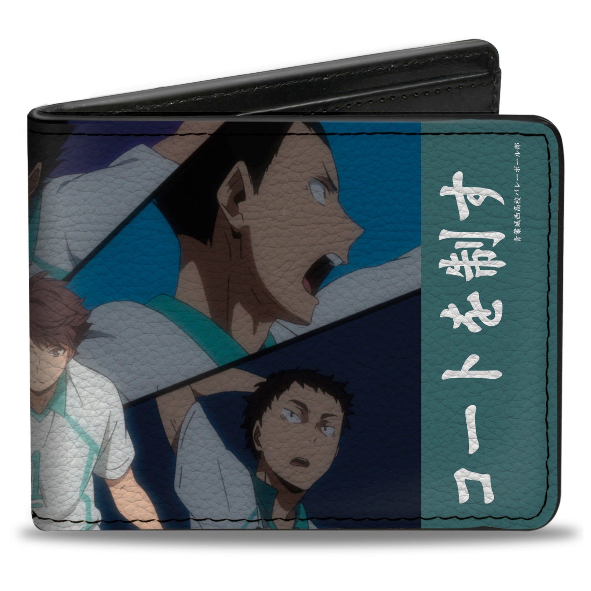 Bi-Fold Wallet - HAIKYU Aoba Johsai High CONTROL THE COURT Action Poses Blue Bi-Fold Wallets Haikyu!!